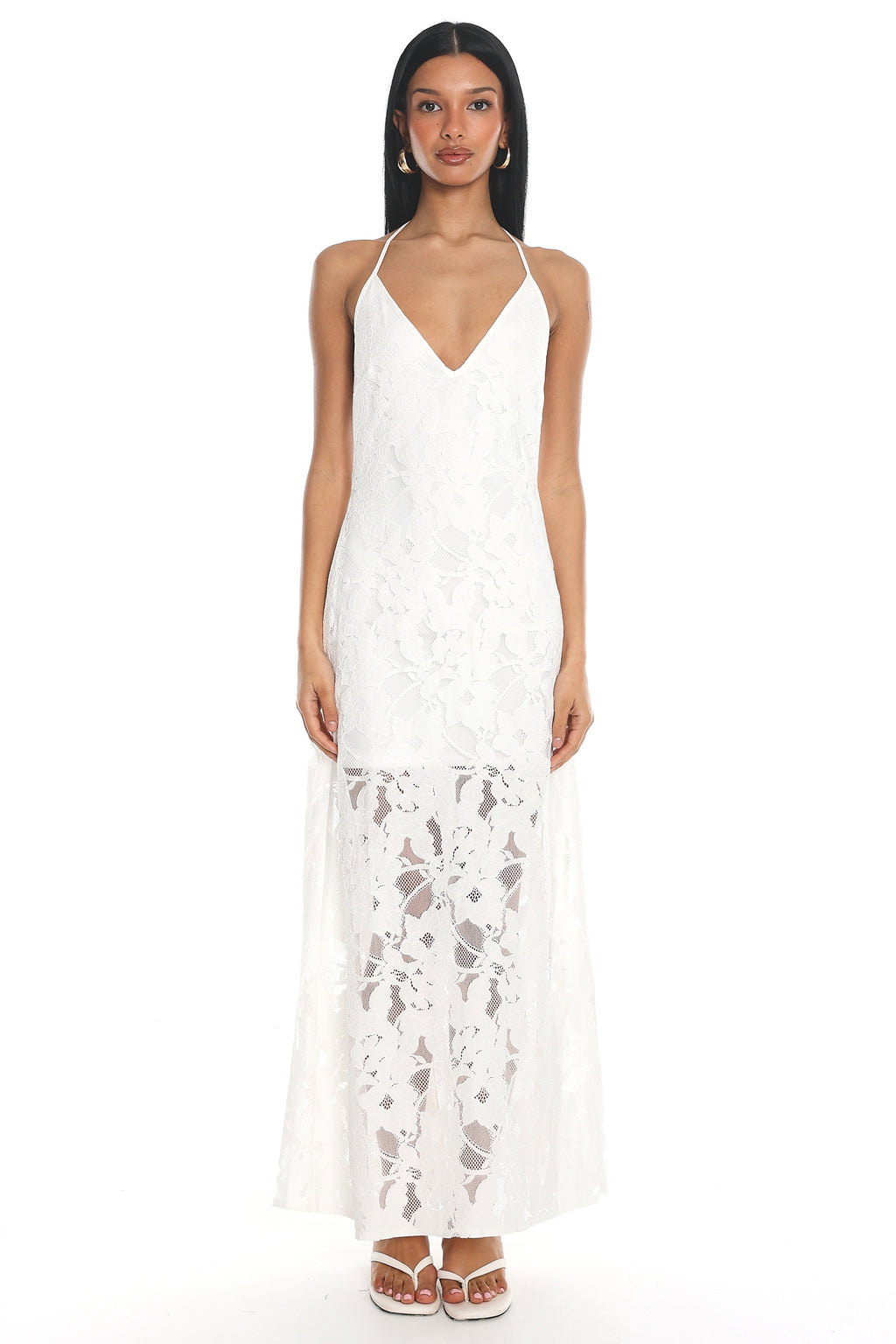Ardesia Halter Maxi Dress Off White