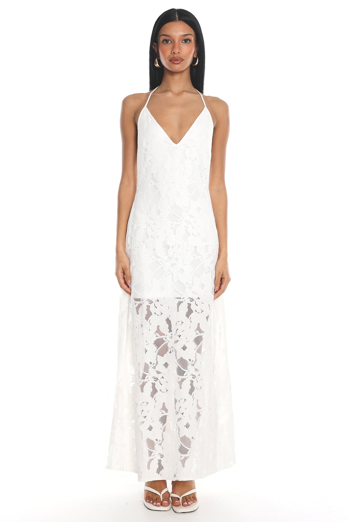 Ardesia Halter Maxi Dress Off White