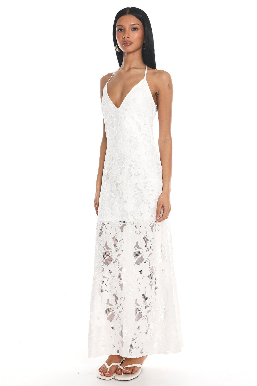 Ardesia Halter Maxi Dress Off White