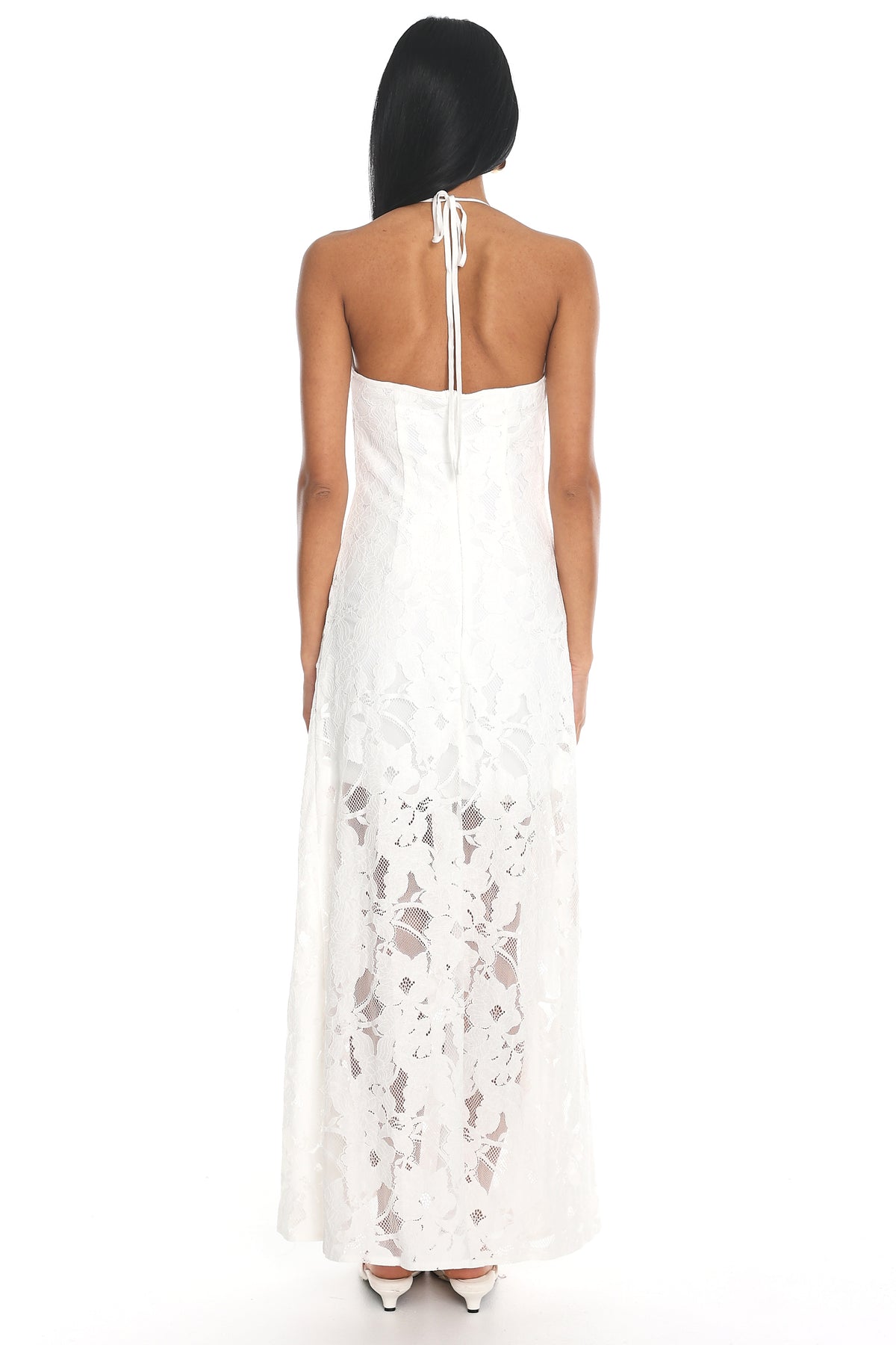 Ardesia Halter Maxi Dress Off White