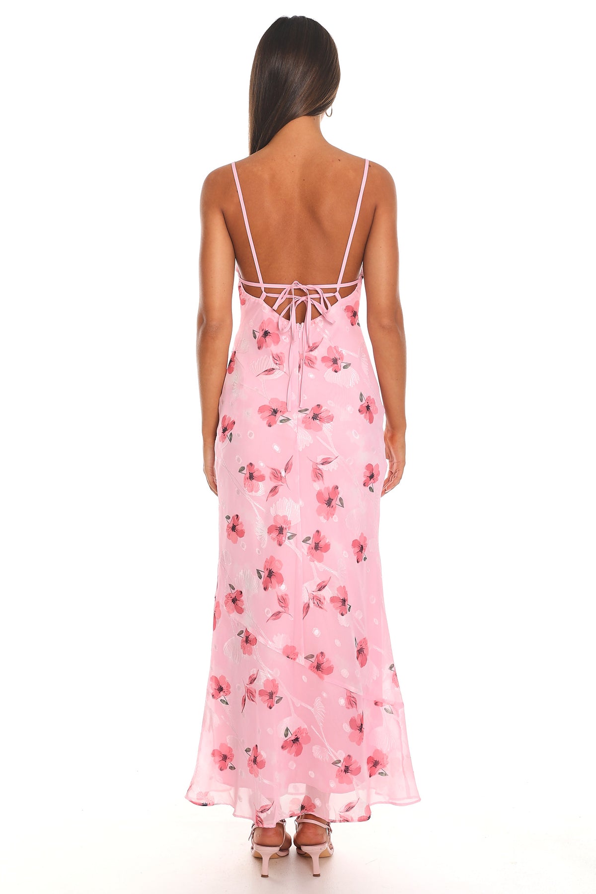 Carina Floral Slip Maxi Dress Pink