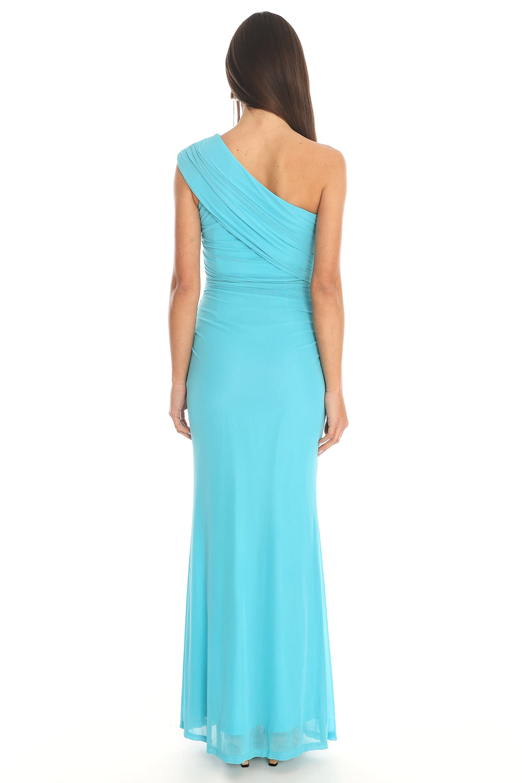 Aegean Waters One Shoulder Cutout Maxi Dress Blue