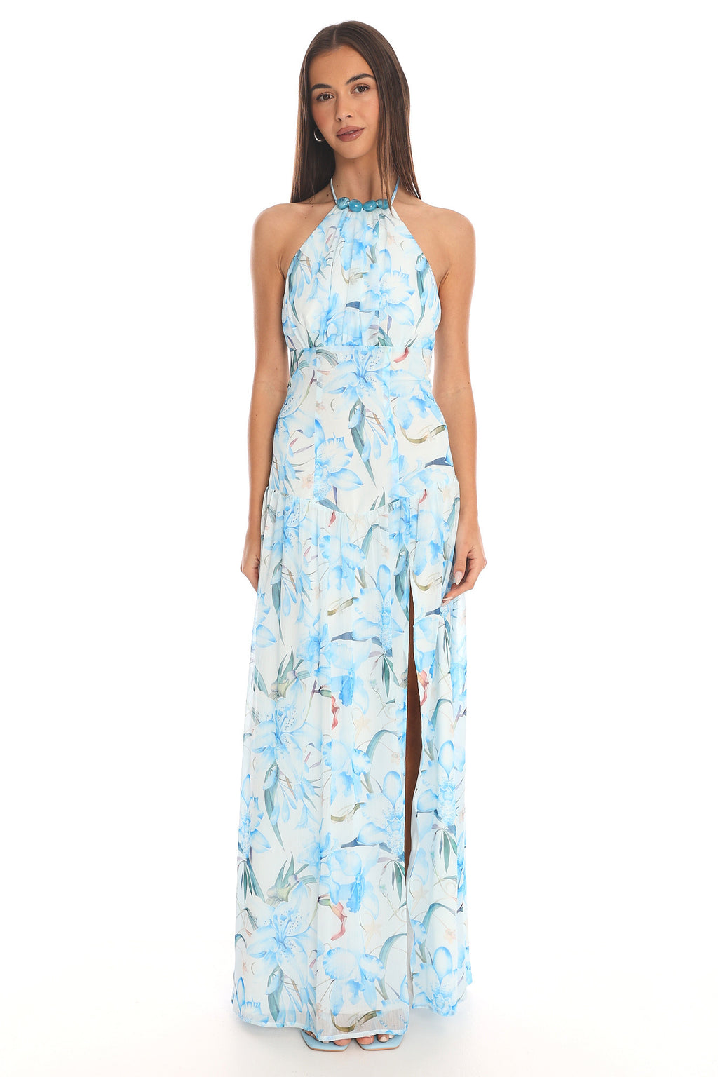 Mercer Halter Maxi Dress Blue