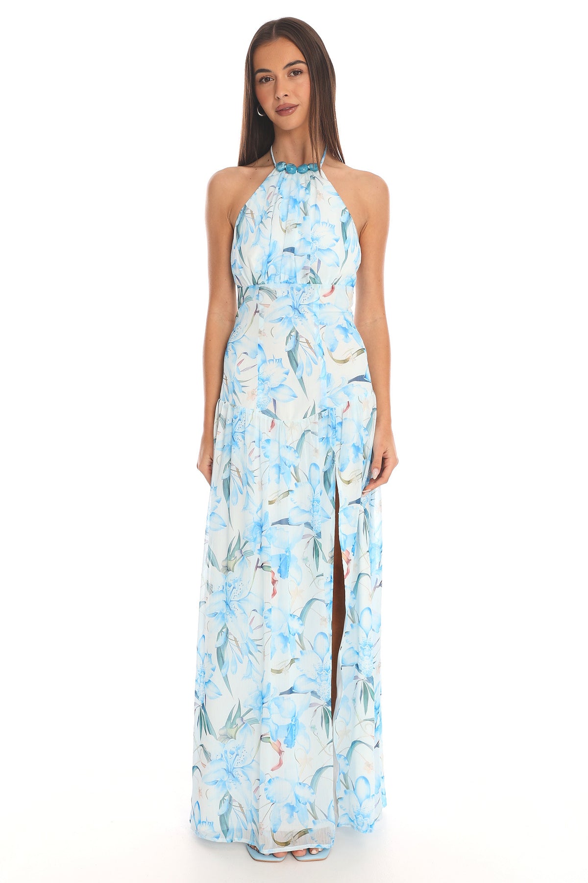 Mercer Halter Maxi Dress Blue