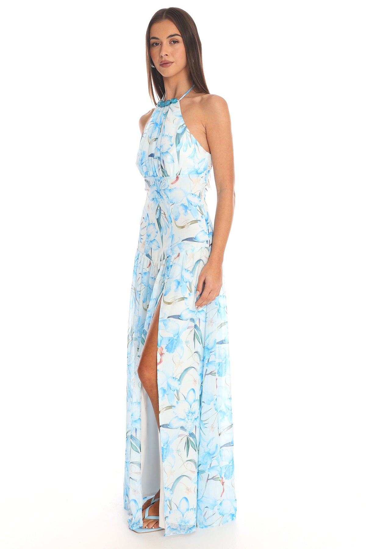 Mercer Halter Maxi Dress Blue