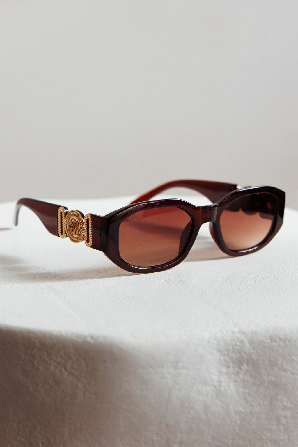 Heartfelt Square Sunglasses Brown by Selfie Leslie Australia