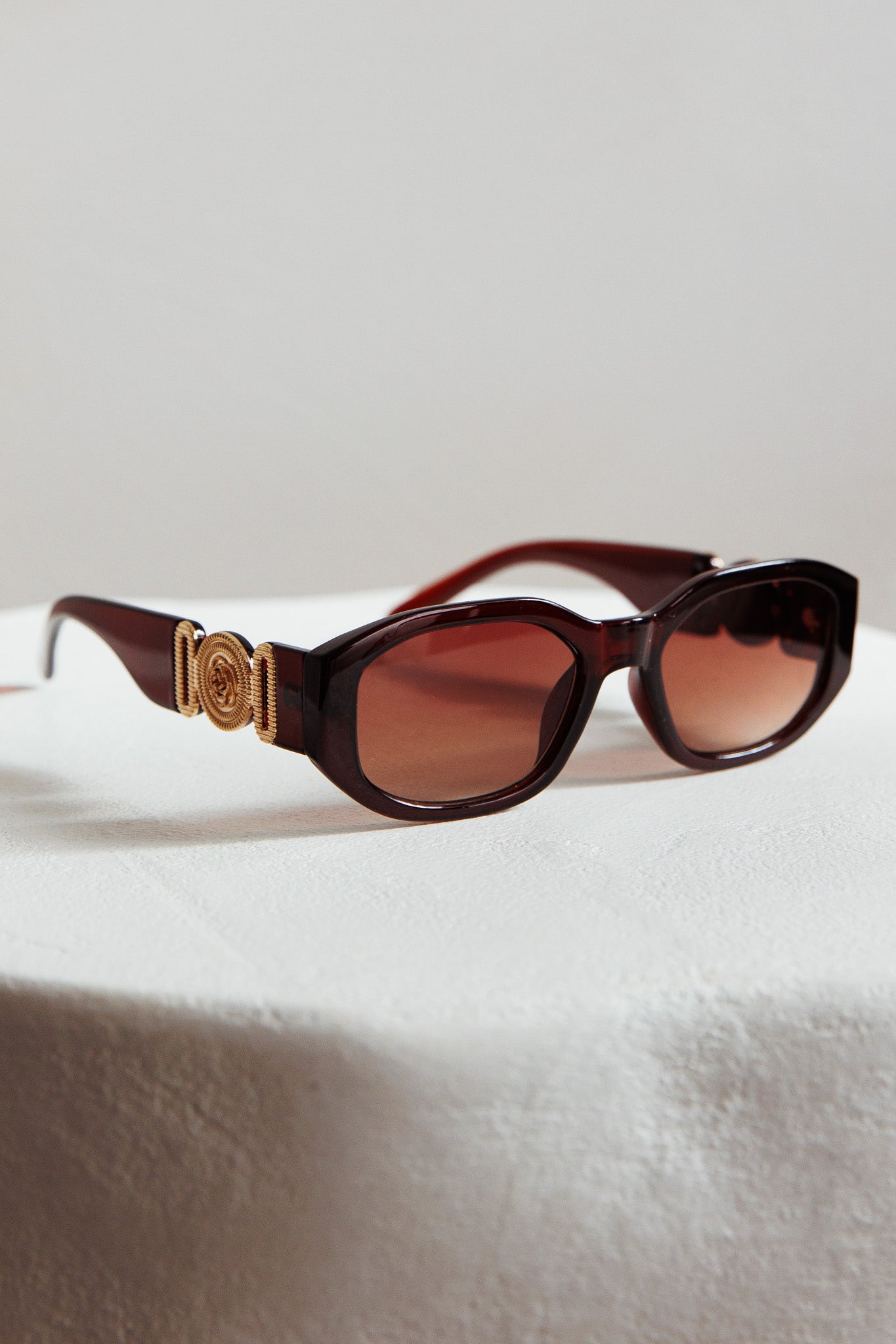 Heartfelt Square Sunglasses Brown by Selfie Leslie Australia