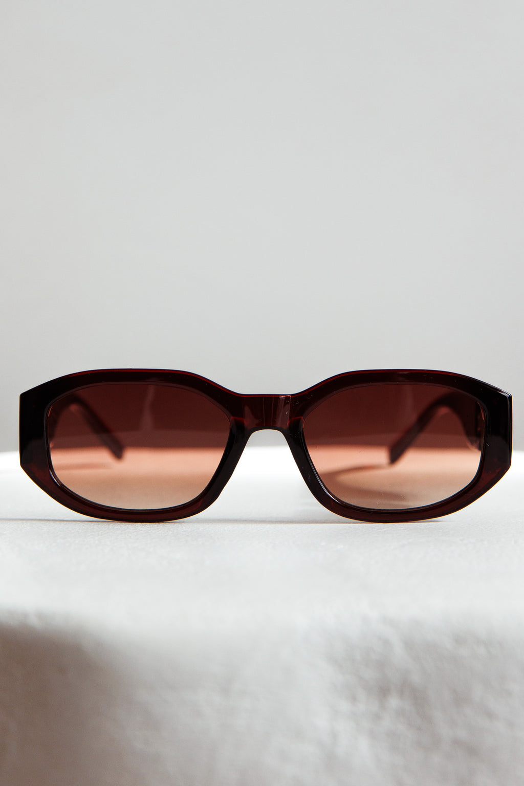 Heartfelt Square Sunglasses Brown by Selfie Leslie Australia