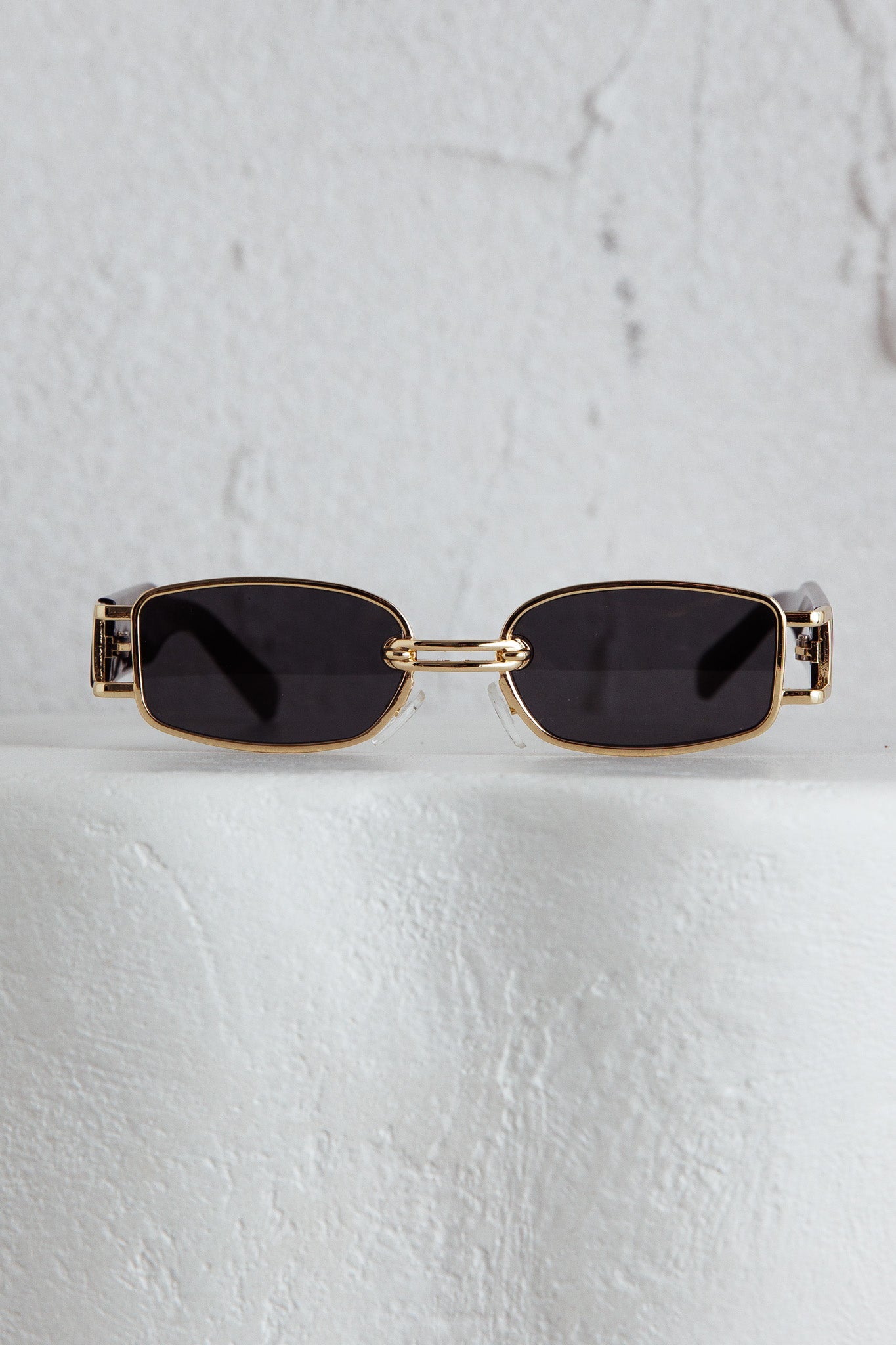 Meredith Gold Frame Sunglasses Black by Selfie Leslie Australia