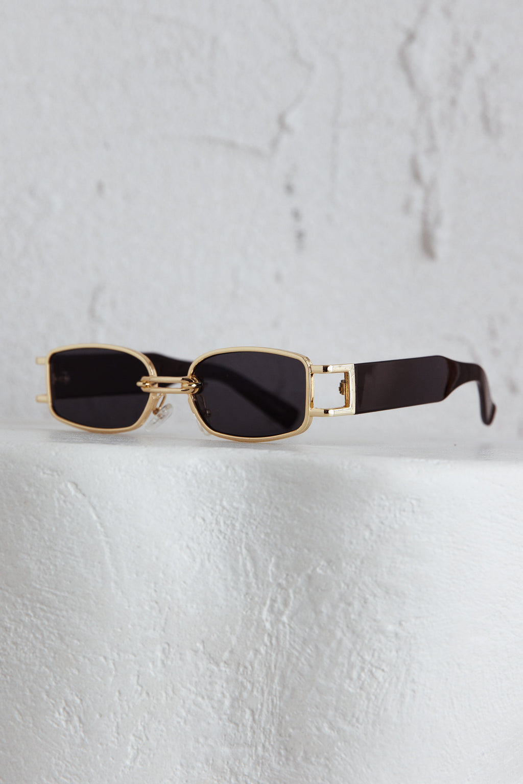 Meredith Gold Frame Sunglasses Black by Selfie Leslie Australia