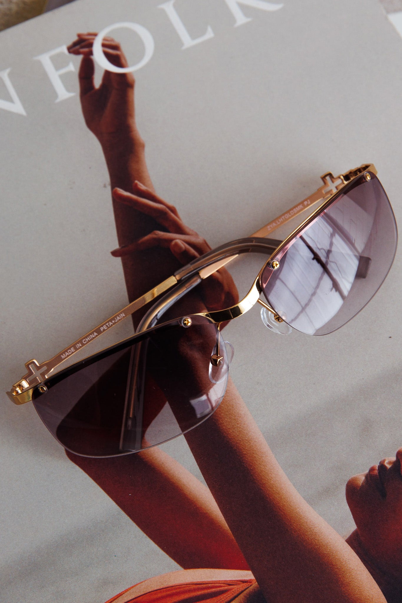 Peta And Jain Zya Sunglasses Light Gold by Selfie Leslie Australia
