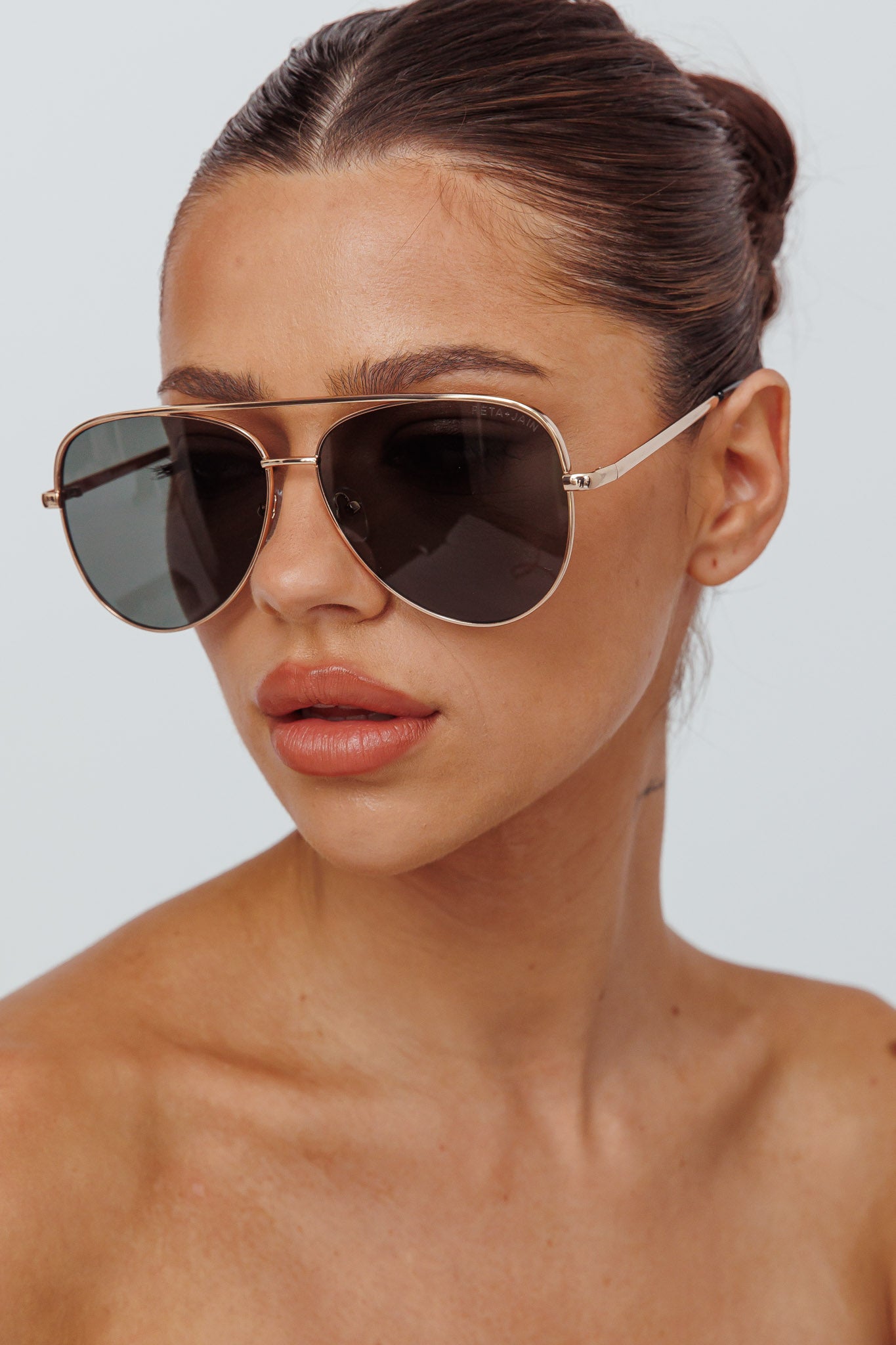 Peta And Jain Franki Sunglasses Gold by Selfie Leslie Australia
