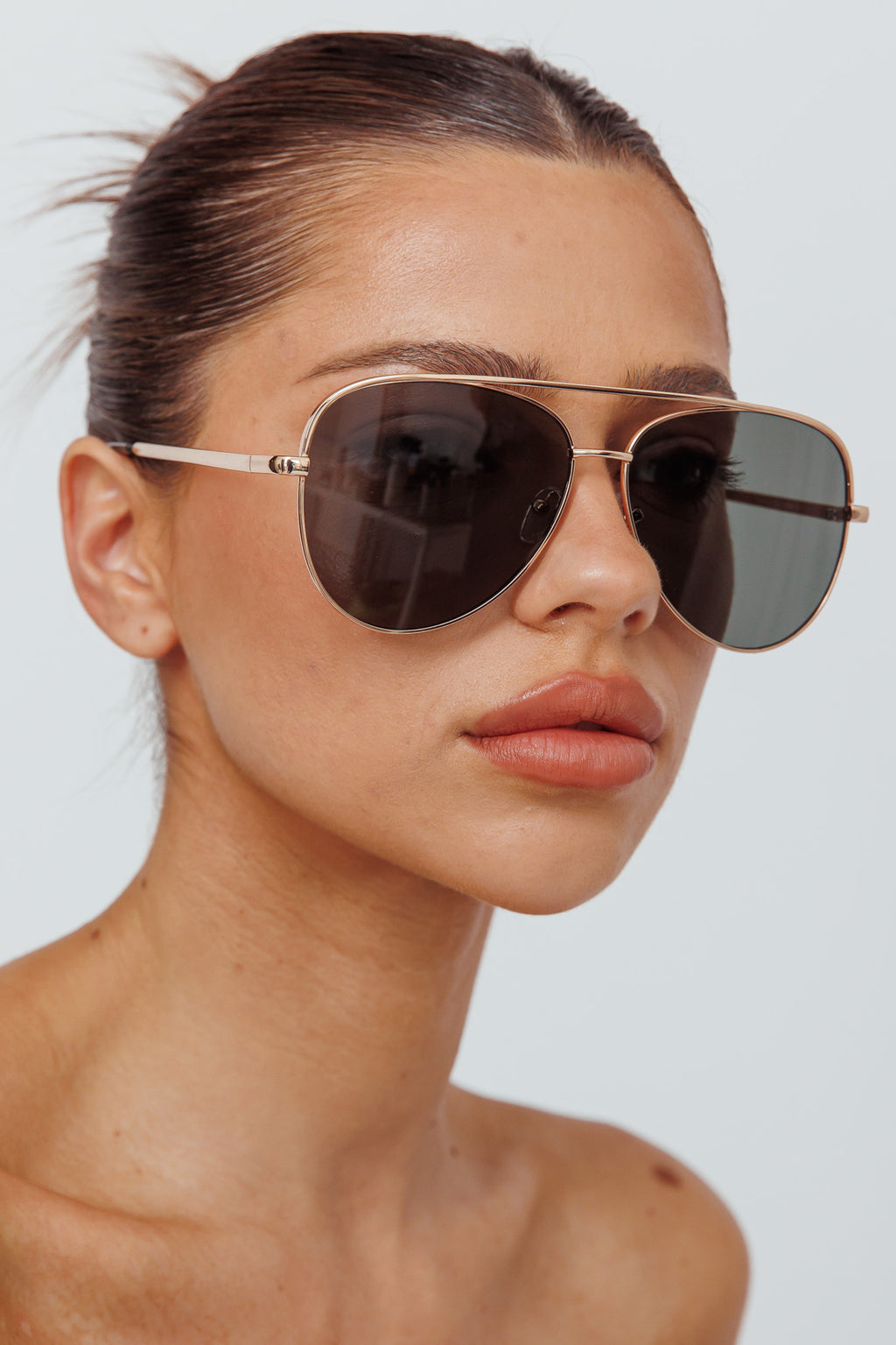 Peta And Jain Franki Sunglasses Gold by Selfie Leslie Australia