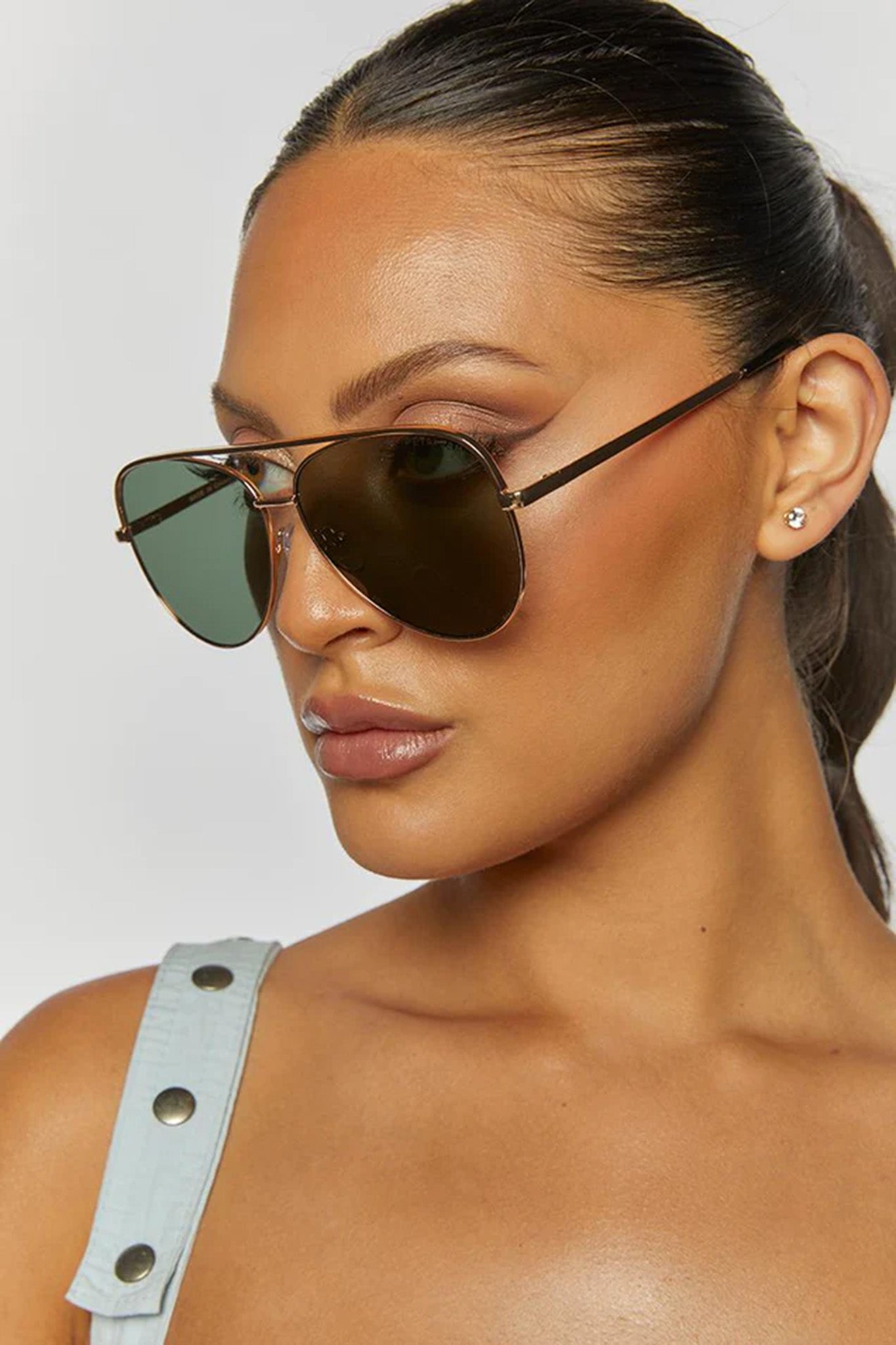 Peta And Jain Franki Sunglasses Gold by Selfie Leslie Australia