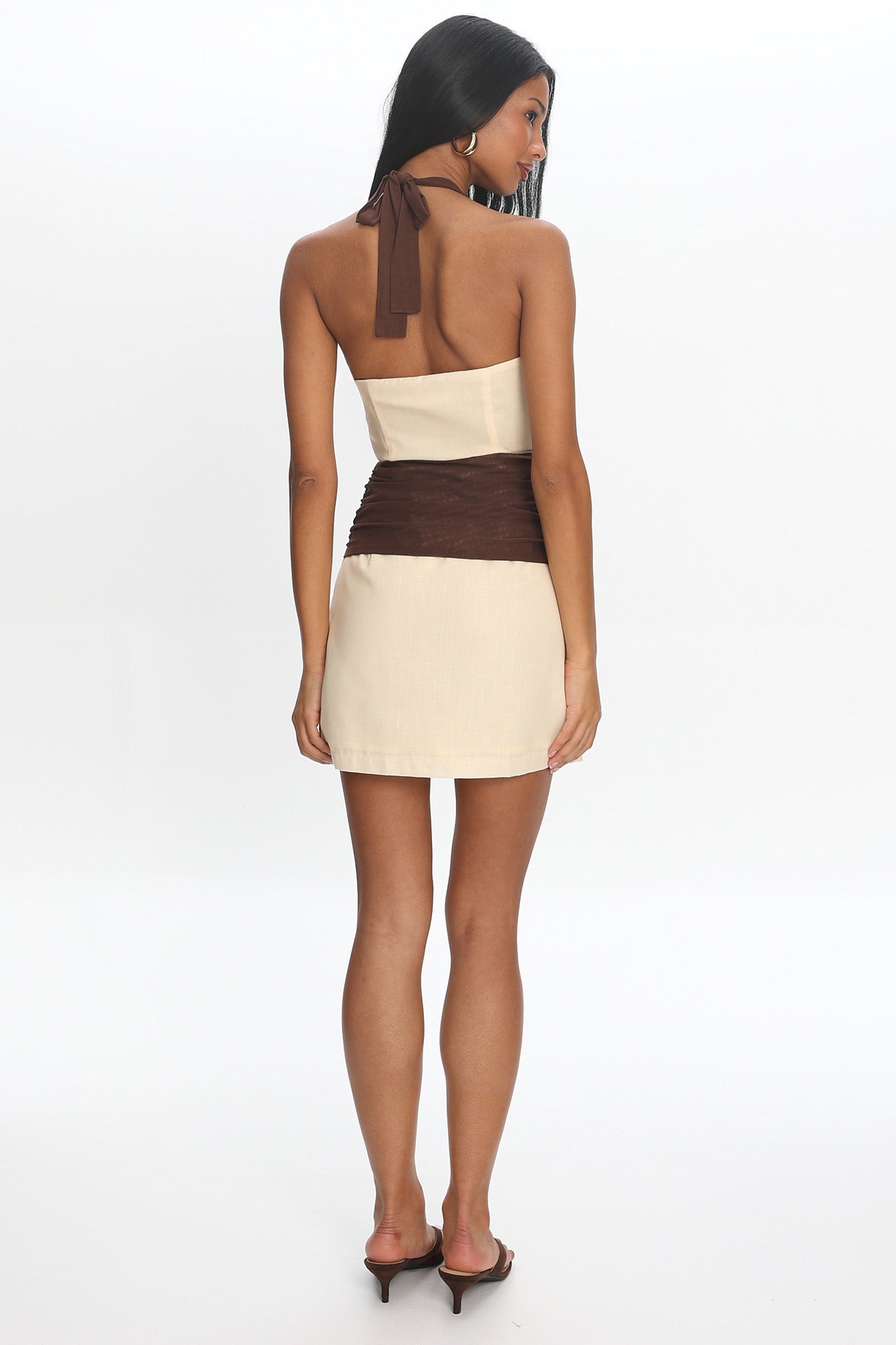 Sienna Sunset Halter Mini Dress Butter