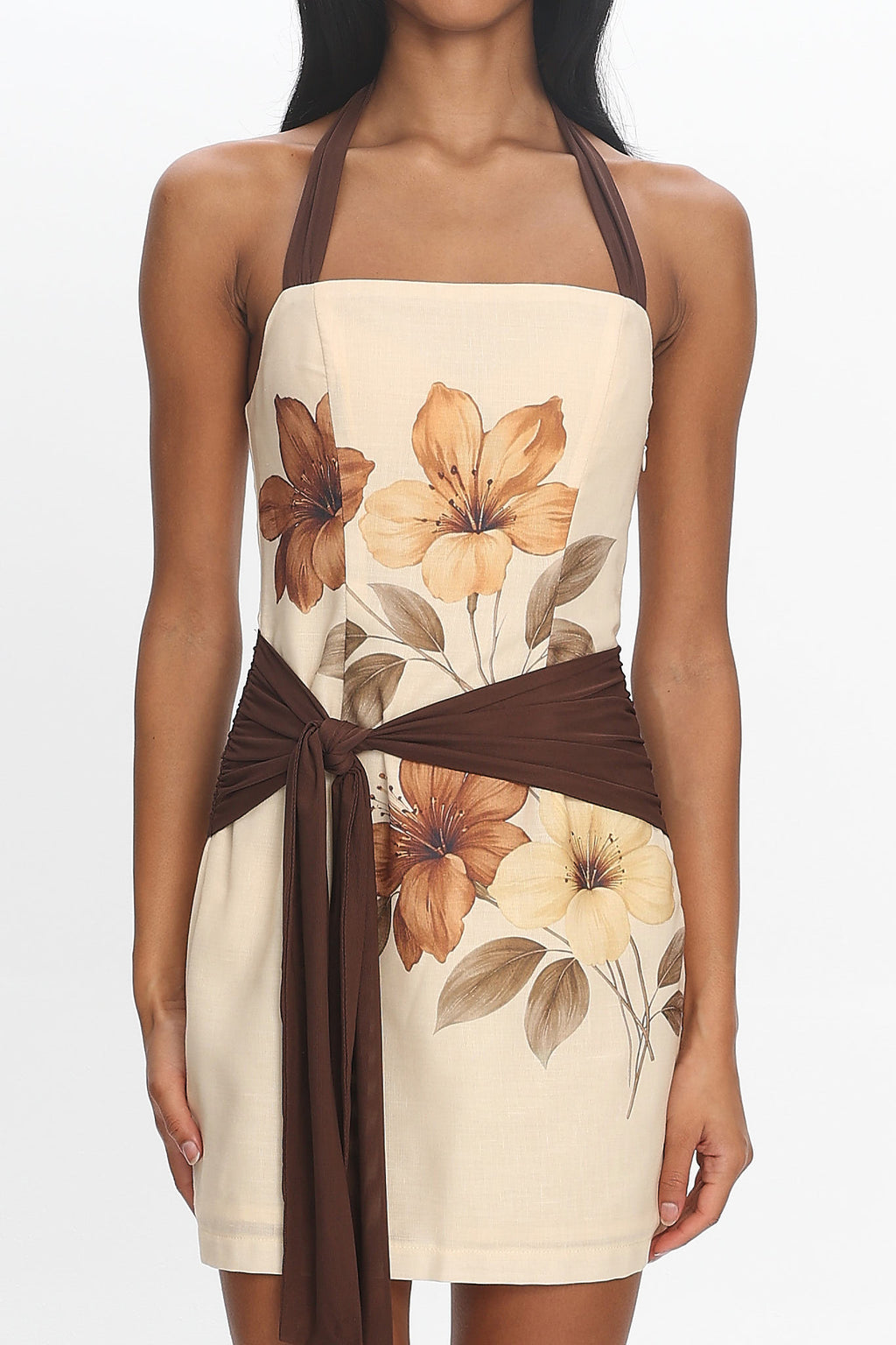 Sienna Sunset Halter Mini Dress Butter