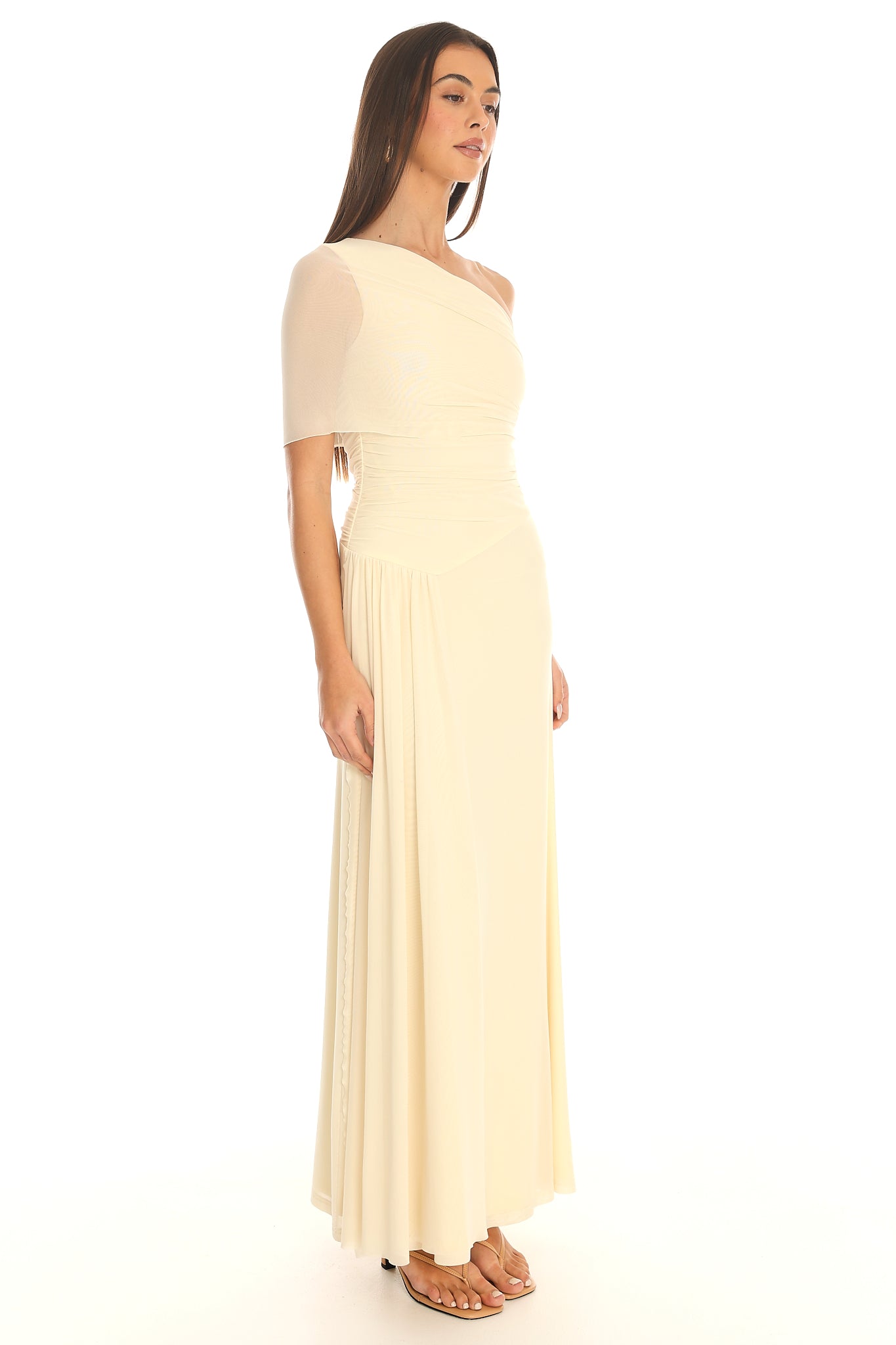 Tropical Bliss One-Shoulder Maxi Dress Butter