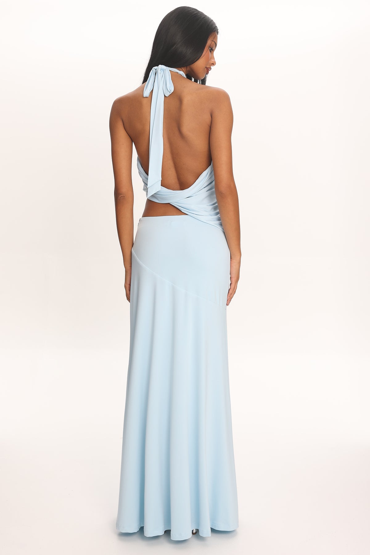 Midnight Monsoon Maxi Skirt Baby Blue