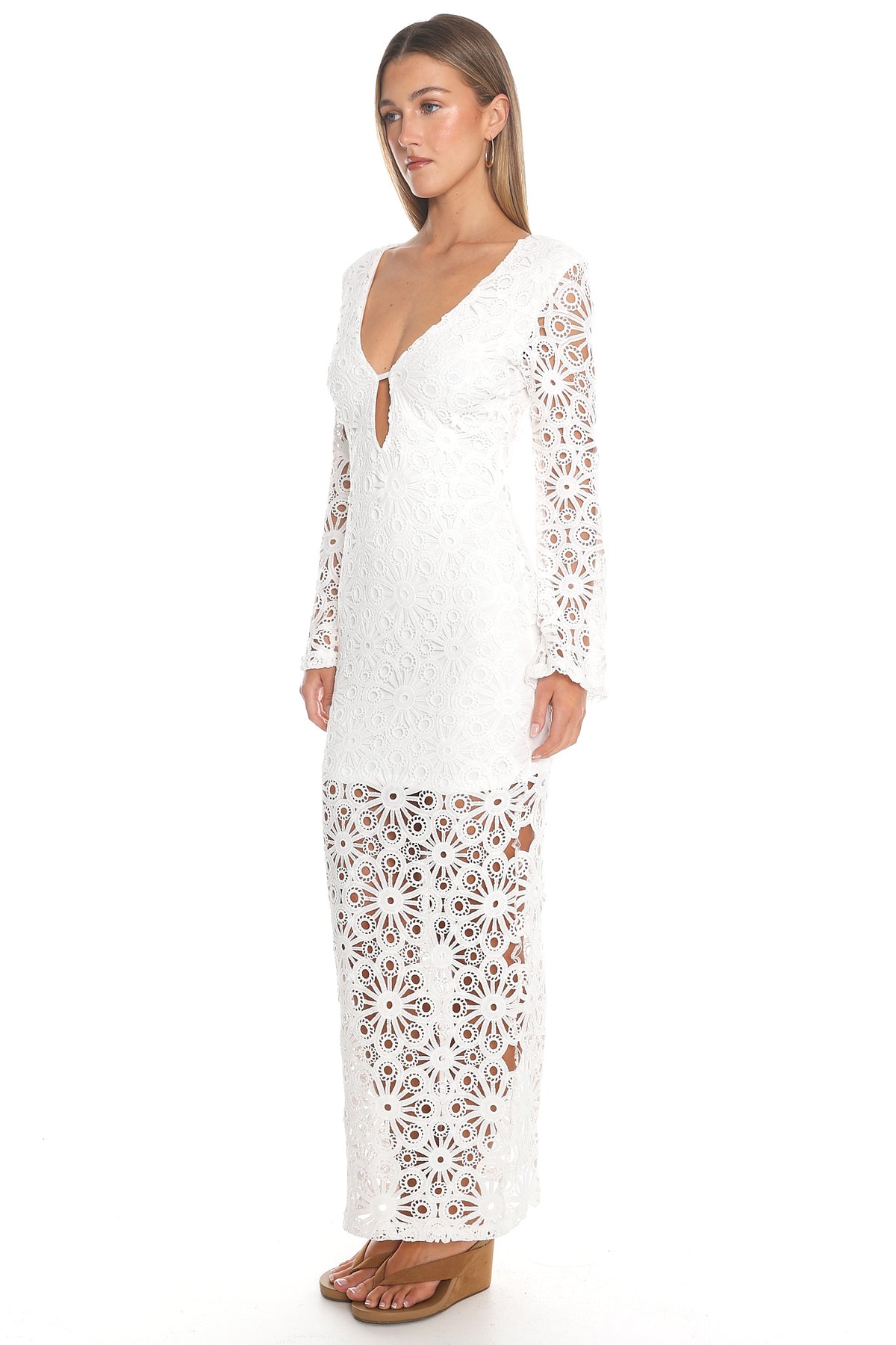 Vesper Crochet Lace Maxi Dress White