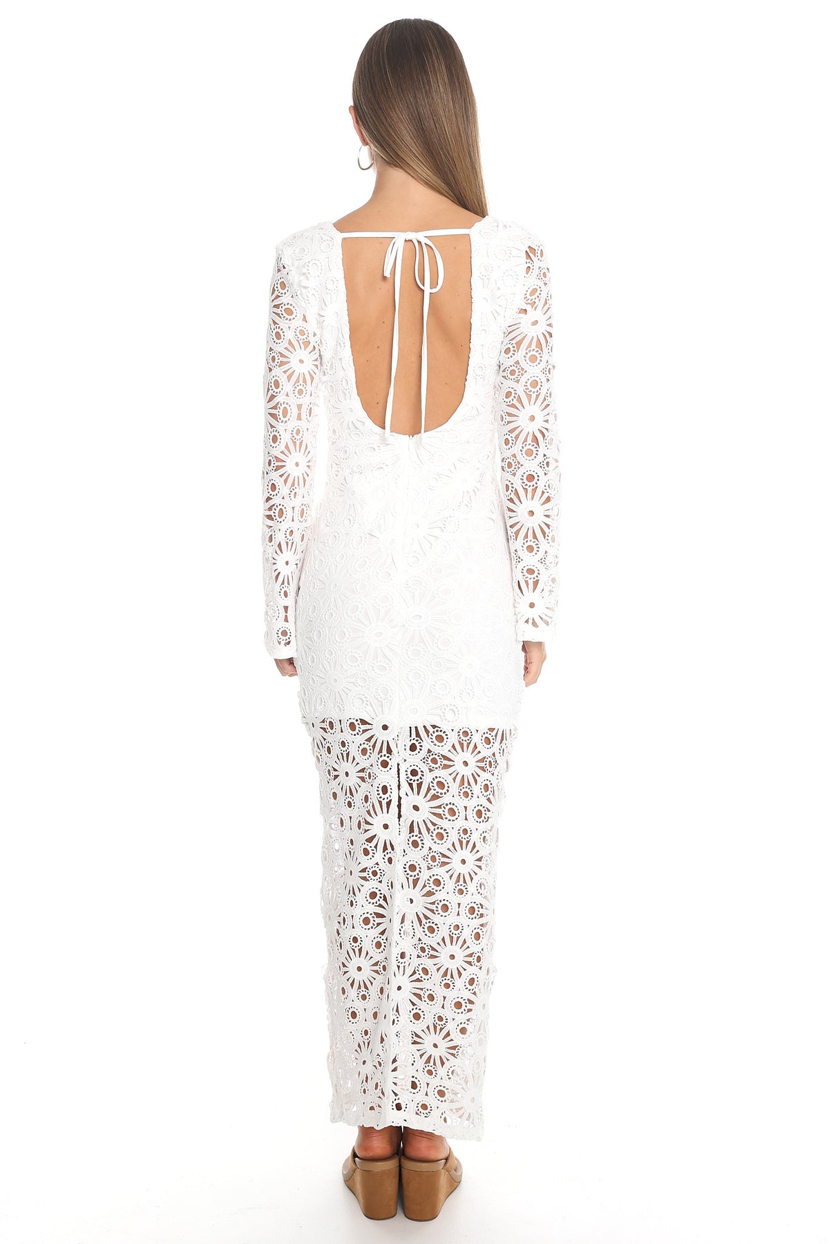 Vesper Crochet Lace Maxi Dress White