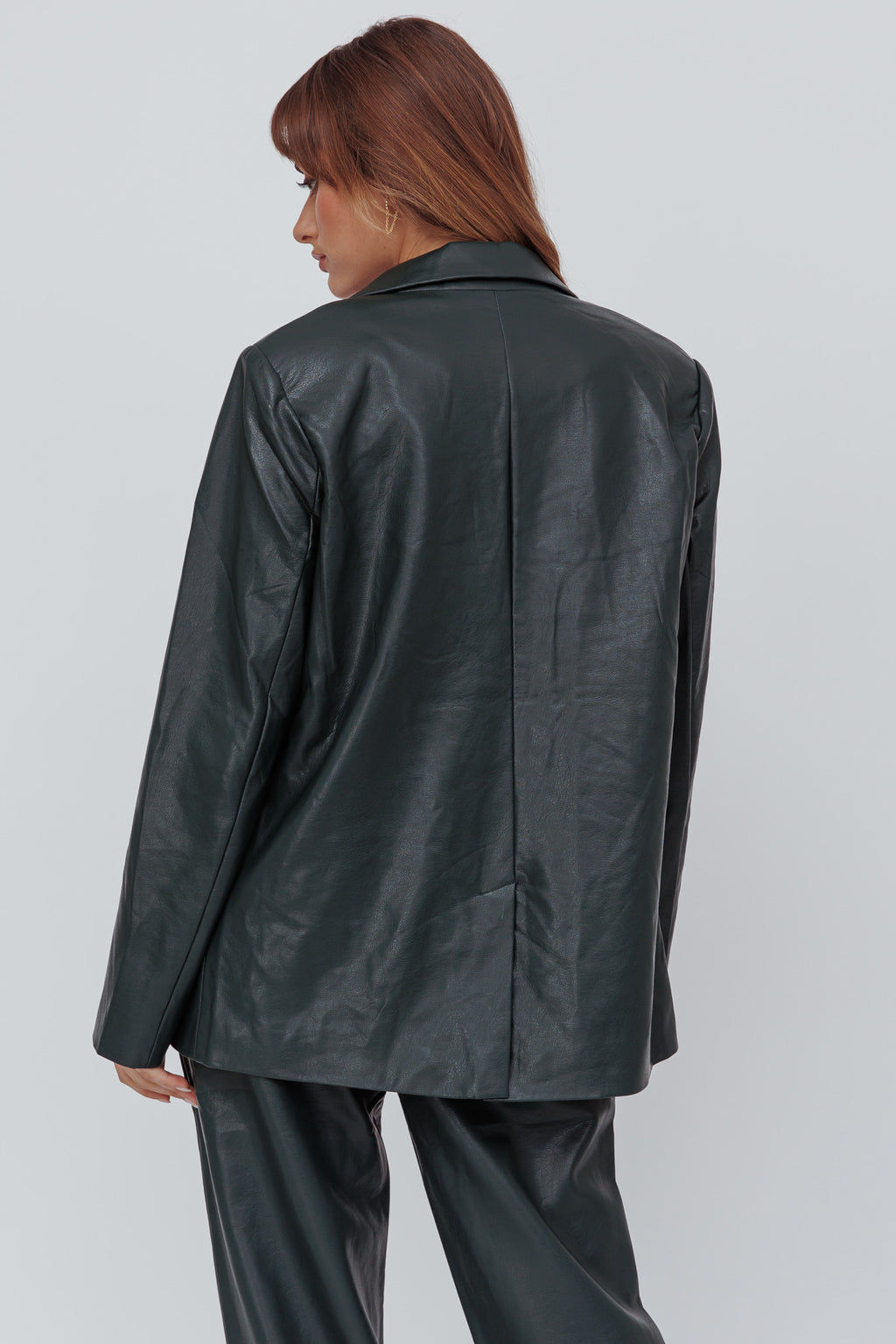 Left On Read Faux Leather Jacket Hunter Green by Selfie Leslie Australia