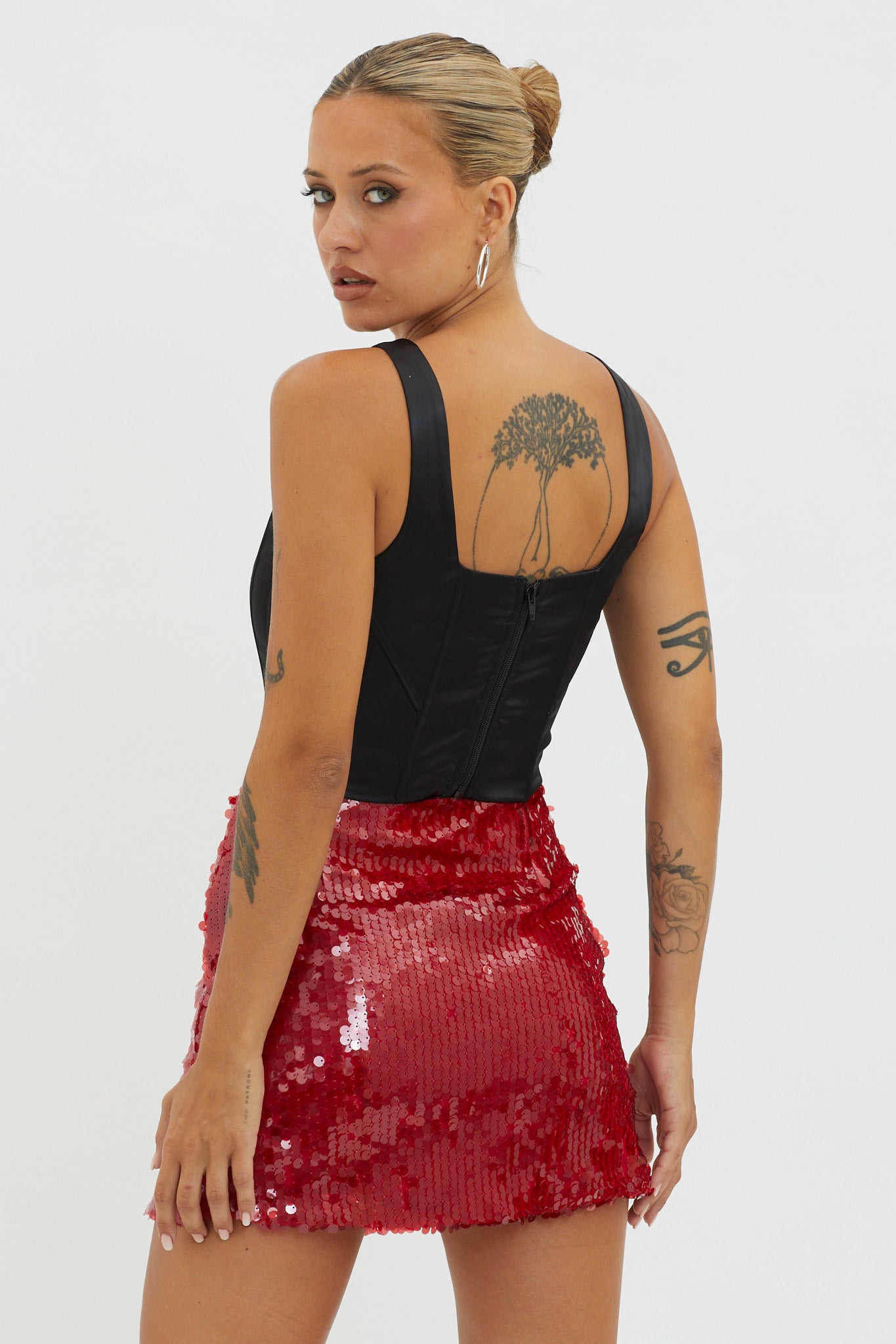 Intentions Sequin Mini Skirt Red by Selfie Leslie Australia