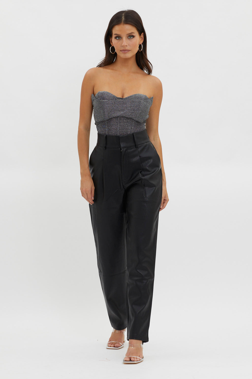In Theory Faux Leather Pants Black by Selfie Leslie Australia