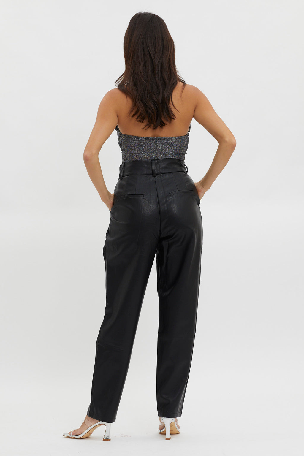 In Theory Faux Leather Pants Black by Selfie Leslie Australia