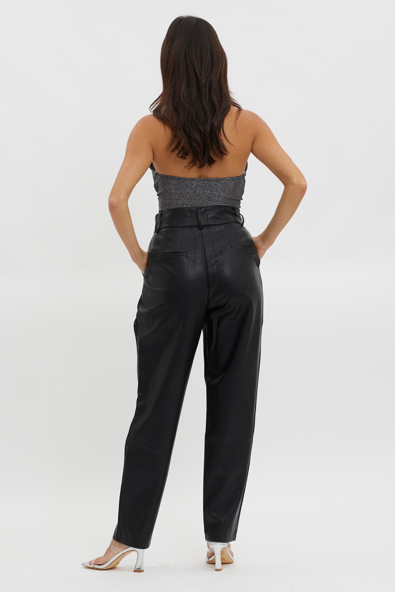 In Theory Faux Leather Pants Black by Selfie Leslie Australia