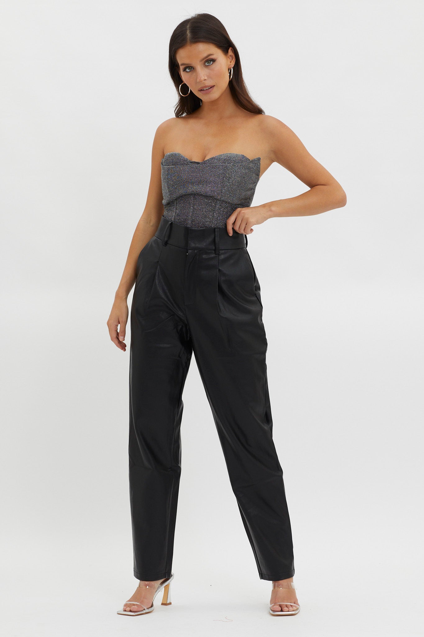 In Theory Faux Leather Pants Black by Selfie Leslie Australia