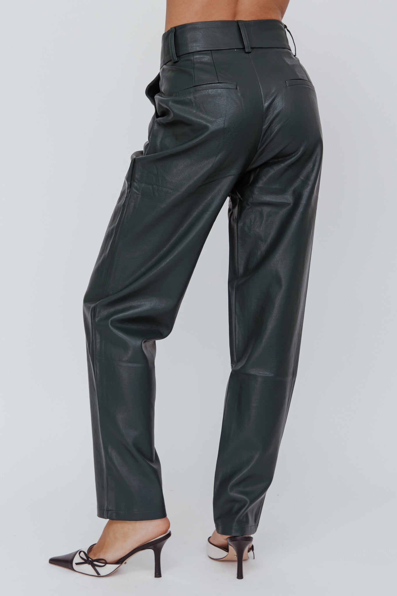 In Theory Faux Leather Pants Hunter Green by Selfie Leslie Australia