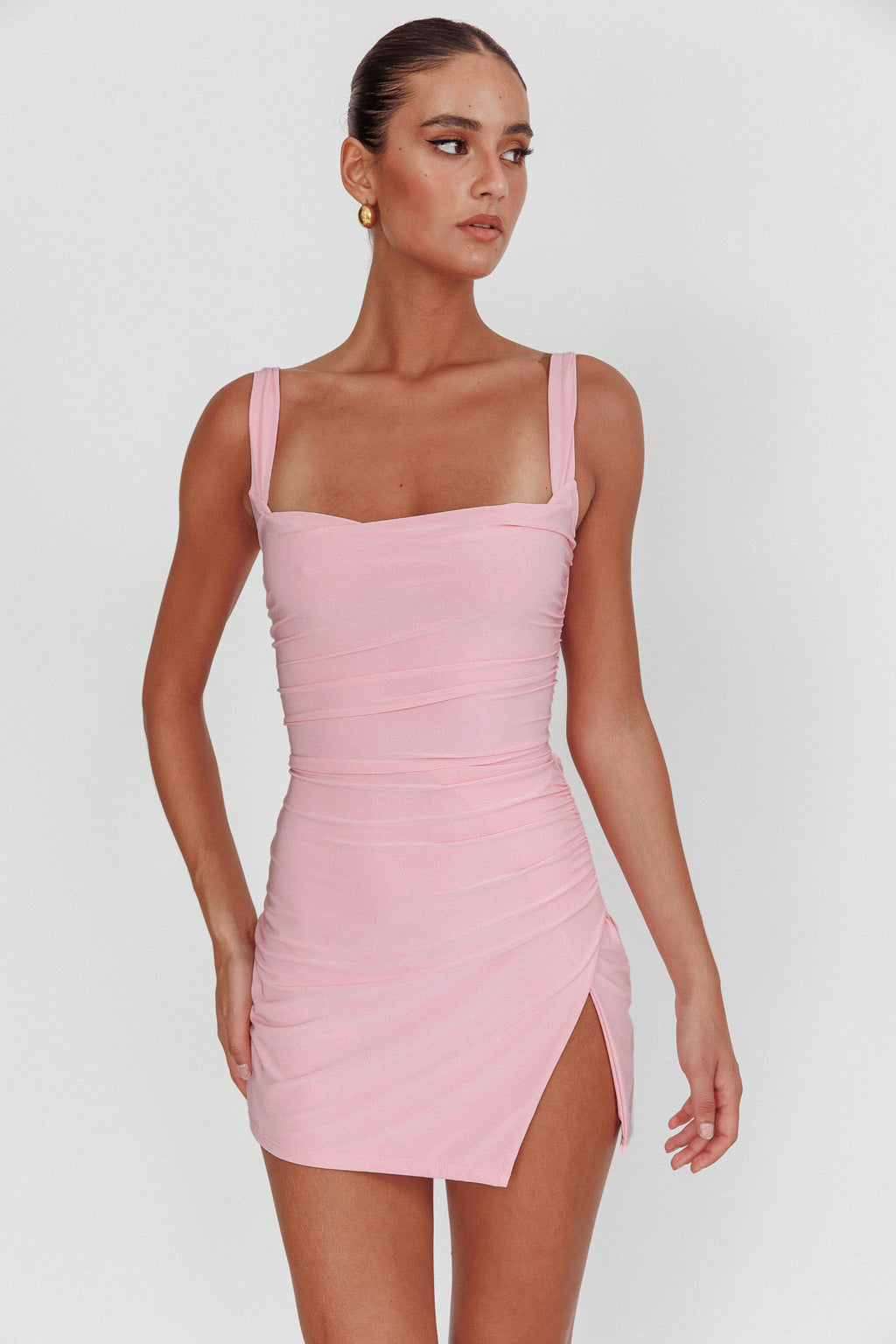 Won't Bite Backless Mini Dress Pink by Selfie Leslie Australia