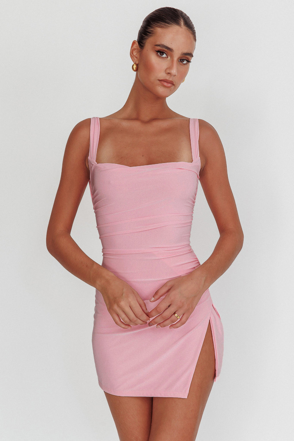 Won't Bite Backless Mini Dress Pink by Selfie Leslie Australia