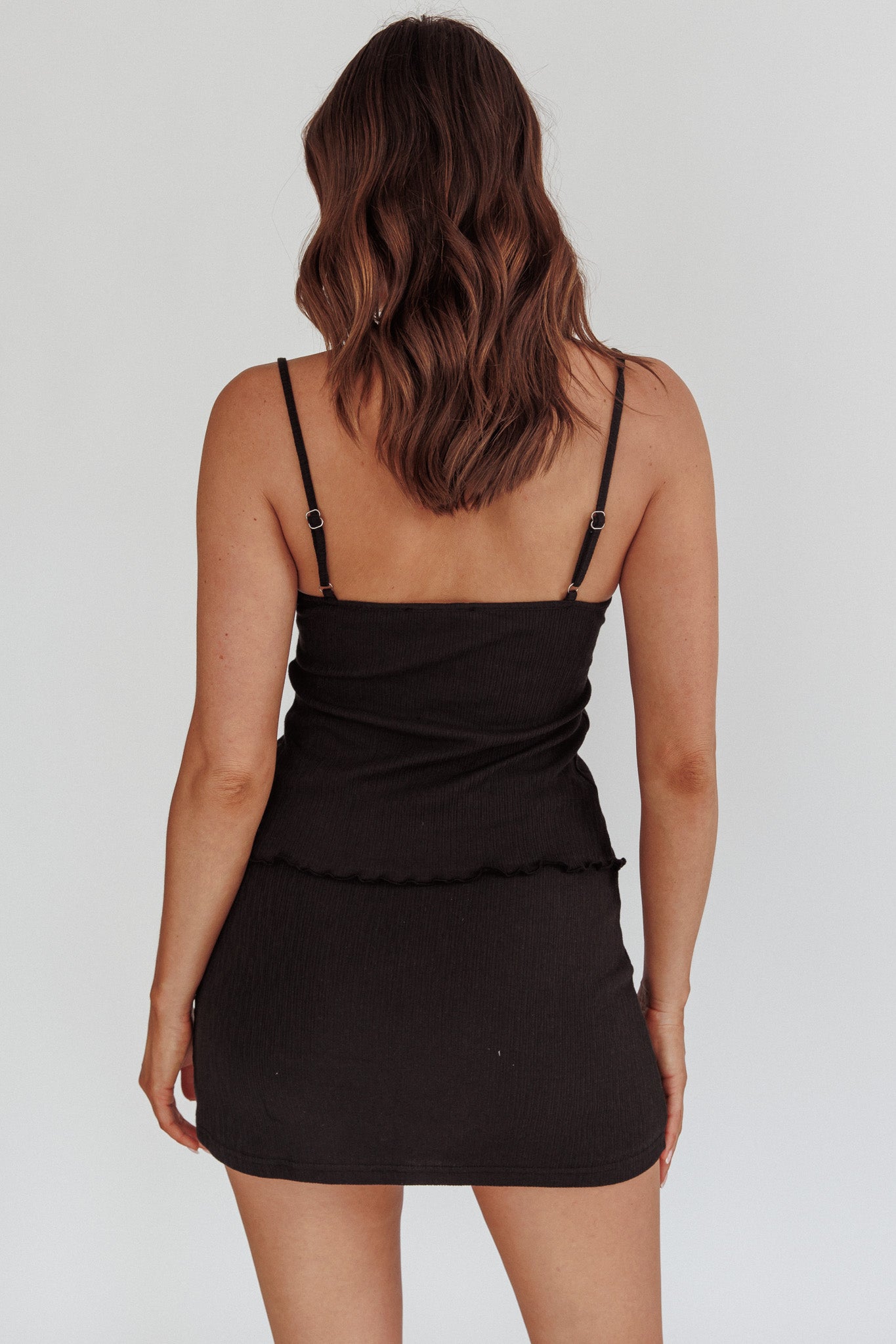 Alayna Lace Trim Split Top Black/White by Selfie Leslie Australia