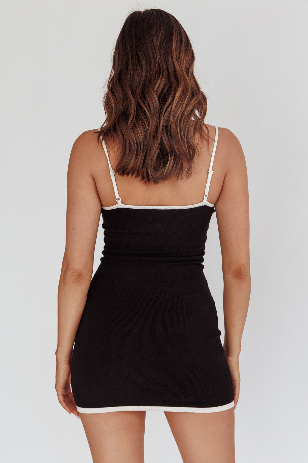 Love Loud Cut-Out Bow Mini Dress Black/White by Selfie Leslie Australia