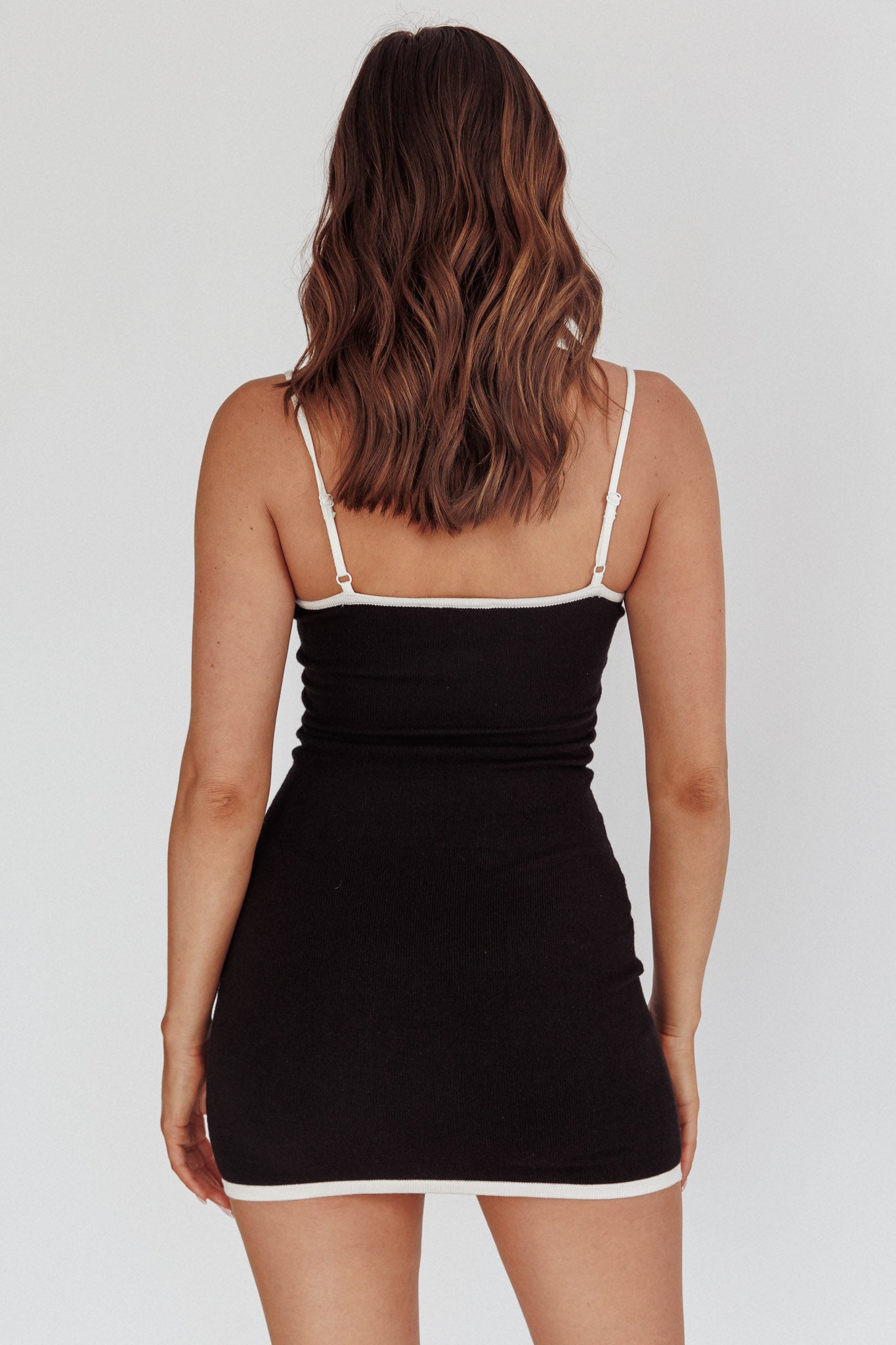 Love Loud Cut-Out Bow Mini Dress Black/White by Selfie Leslie Australia