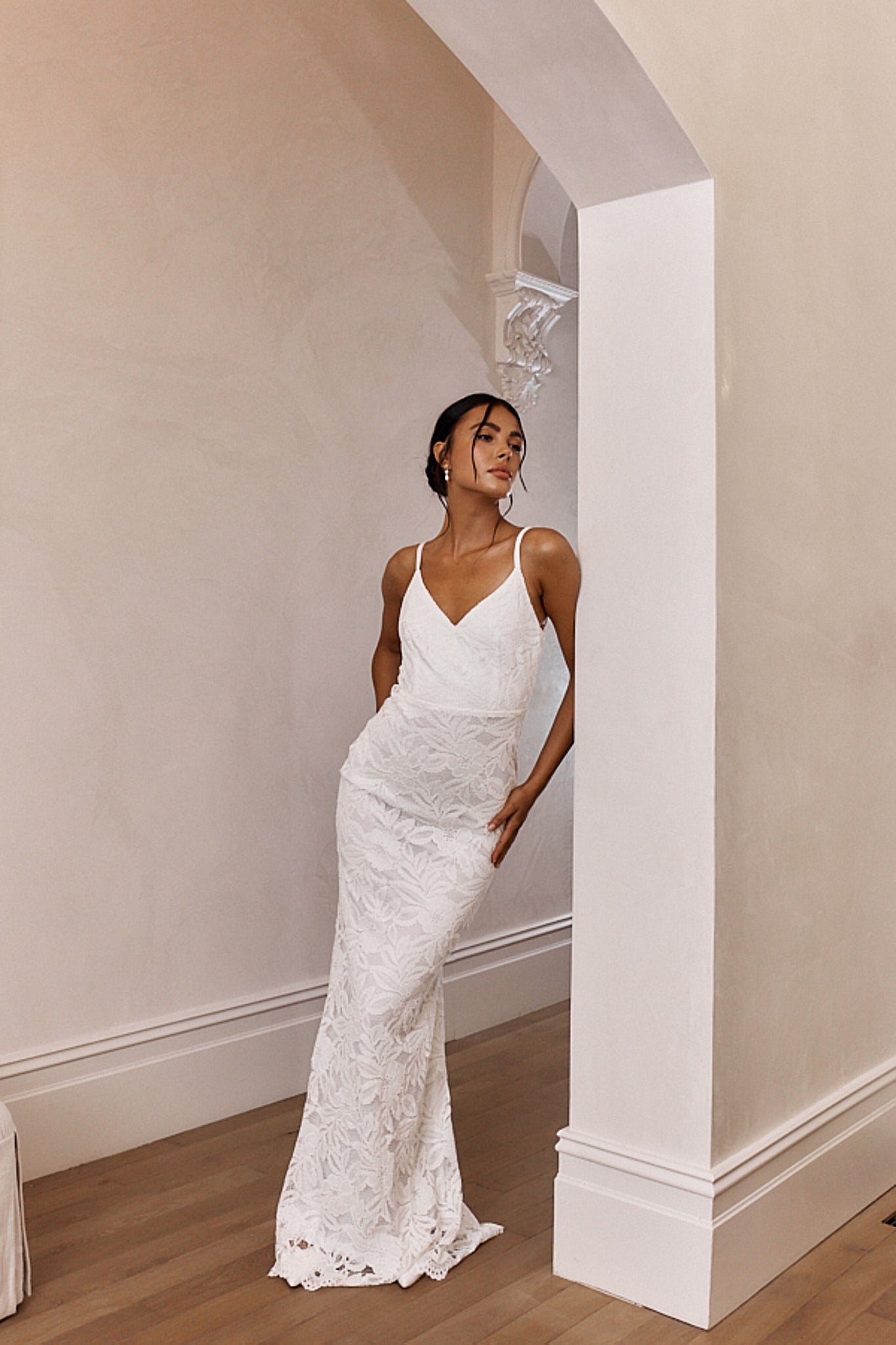 Honey Blossom Keyhole Back Lace Maxi Dress White by Selfie Leslie Australia