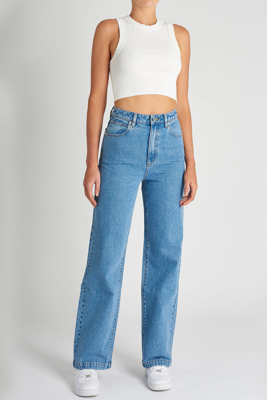 Abrand 94 High And Wide Debbie Jeans Mid Blue by Selfie Leslie Australia