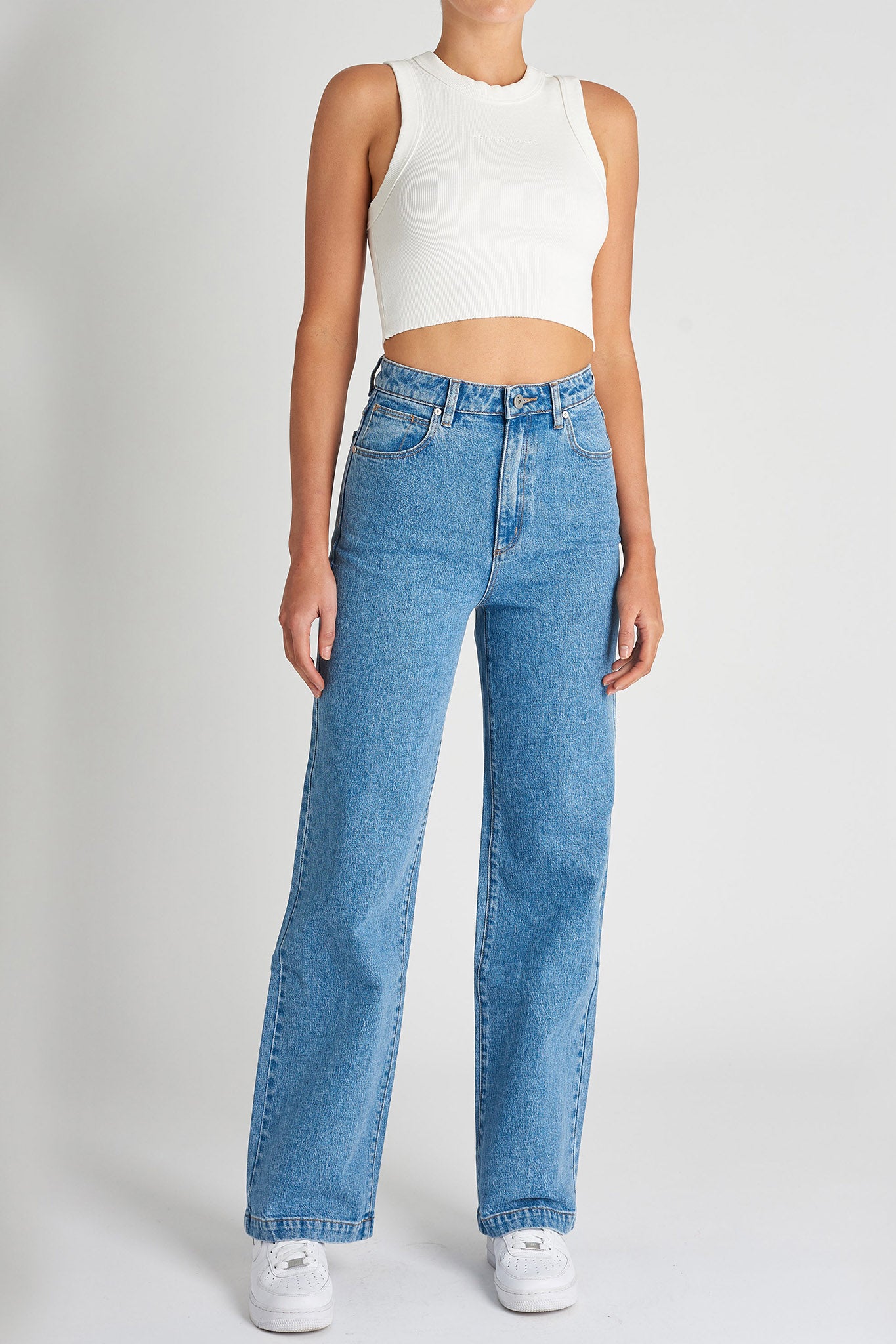 Abrand 94 High And Wide Debbie Jeans Mid Blue by Selfie Leslie Australia