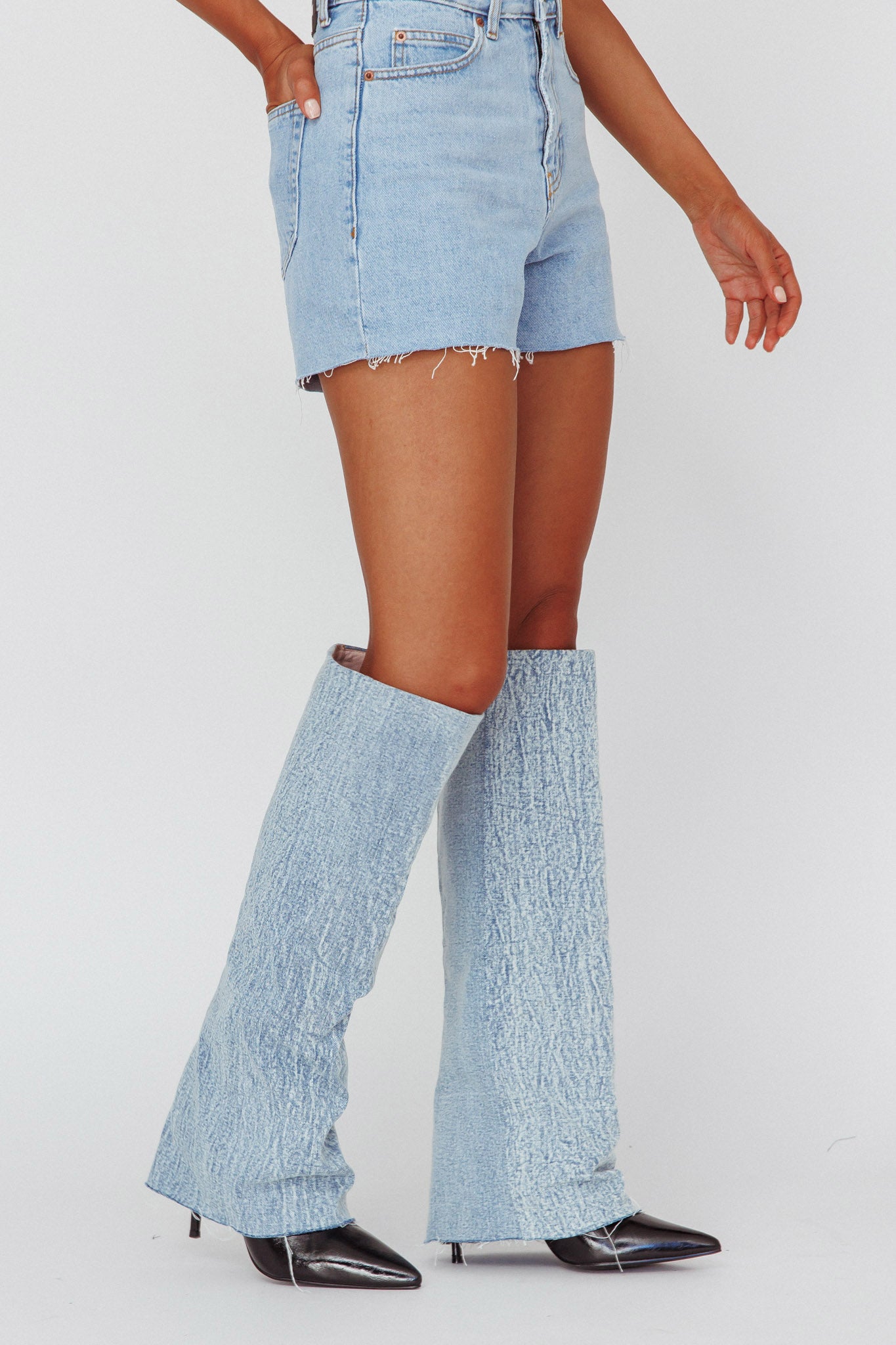 AZALEA WANG Appealing-Denim Stiletto Boot by Selfie Leslie Australia