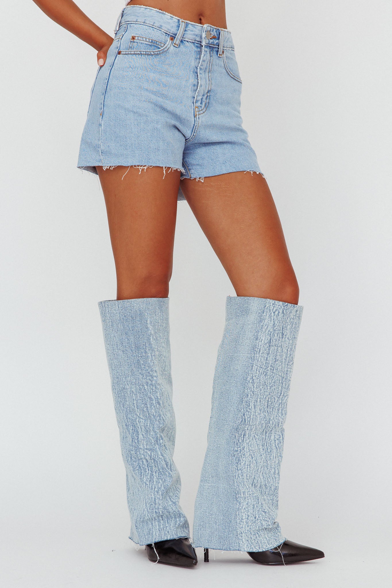 AZALEA WANG Appealing-Denim Stiletto Boot by Selfie Leslie Australia