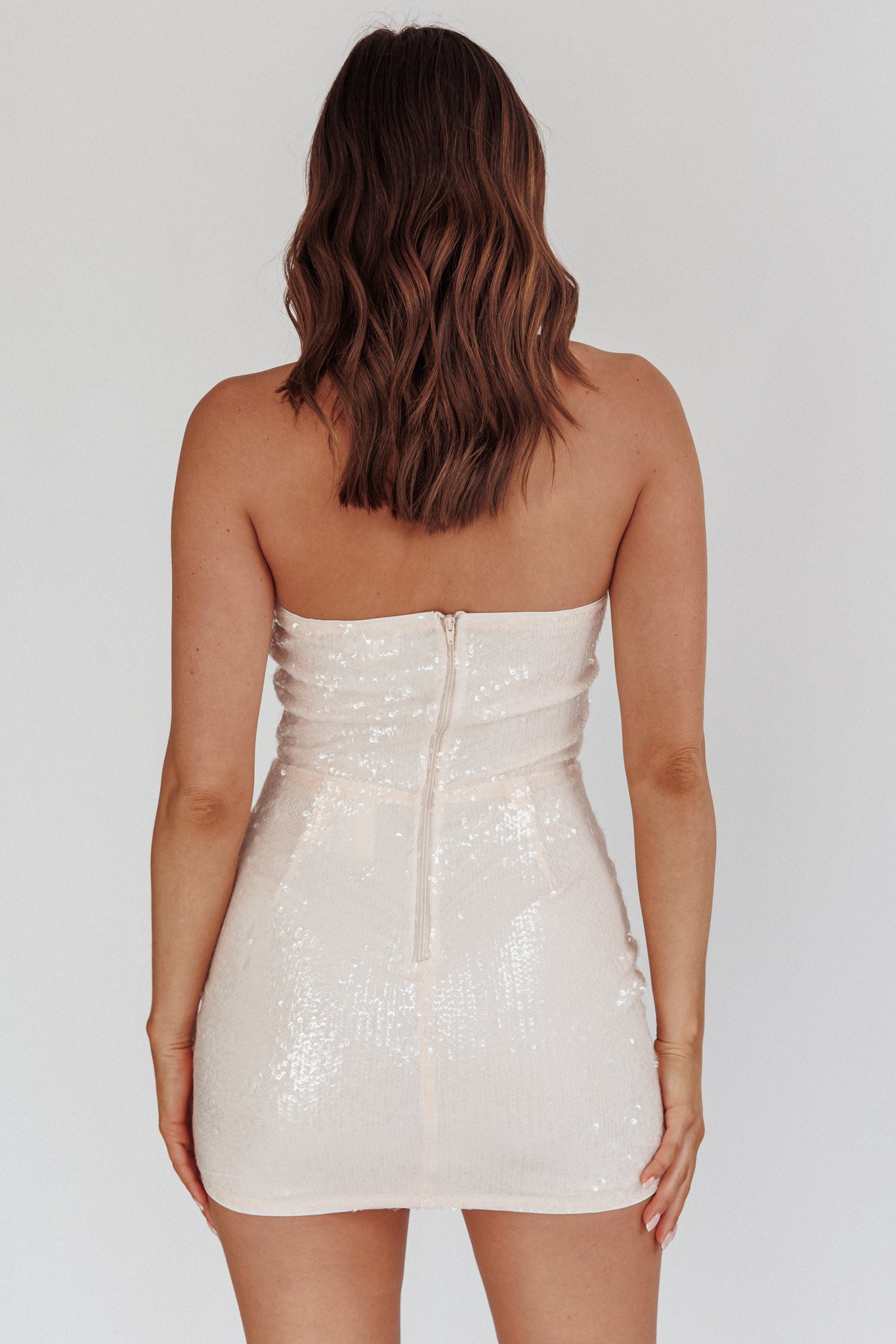 Miami Sunsets Sequin Mini Dress Sheer Pink by Selfie Leslie Australia