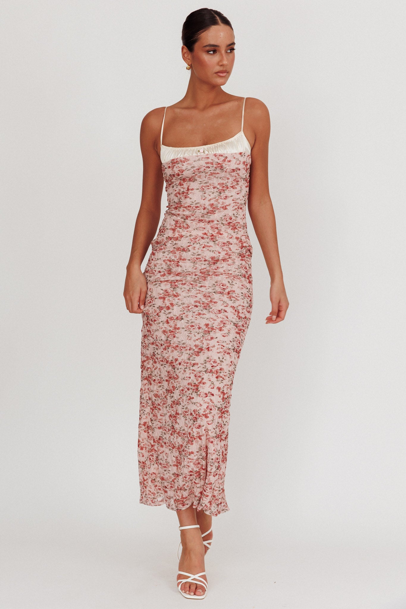 I'm Blushing Floral Lace Maxi Dress Rose by Selfie Leslie Australia