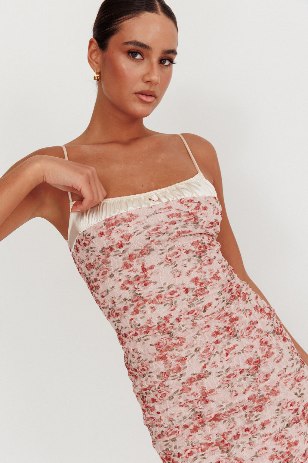 I'm Blushing Floral Lace Maxi Dress Rose by Selfie Leslie Australia