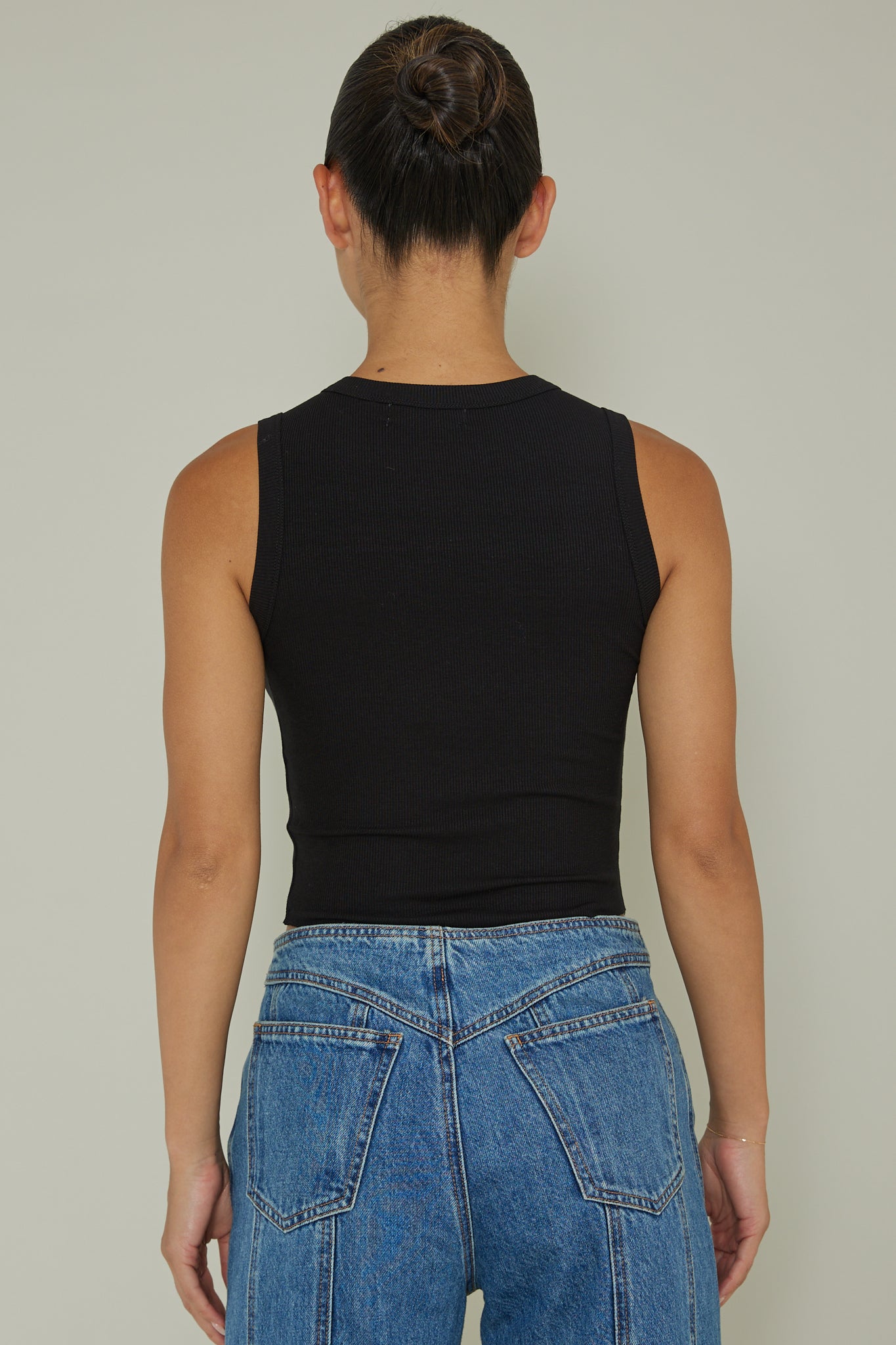 Mayra Crew Neck Crop Top Black by Selfie Leslie Australia