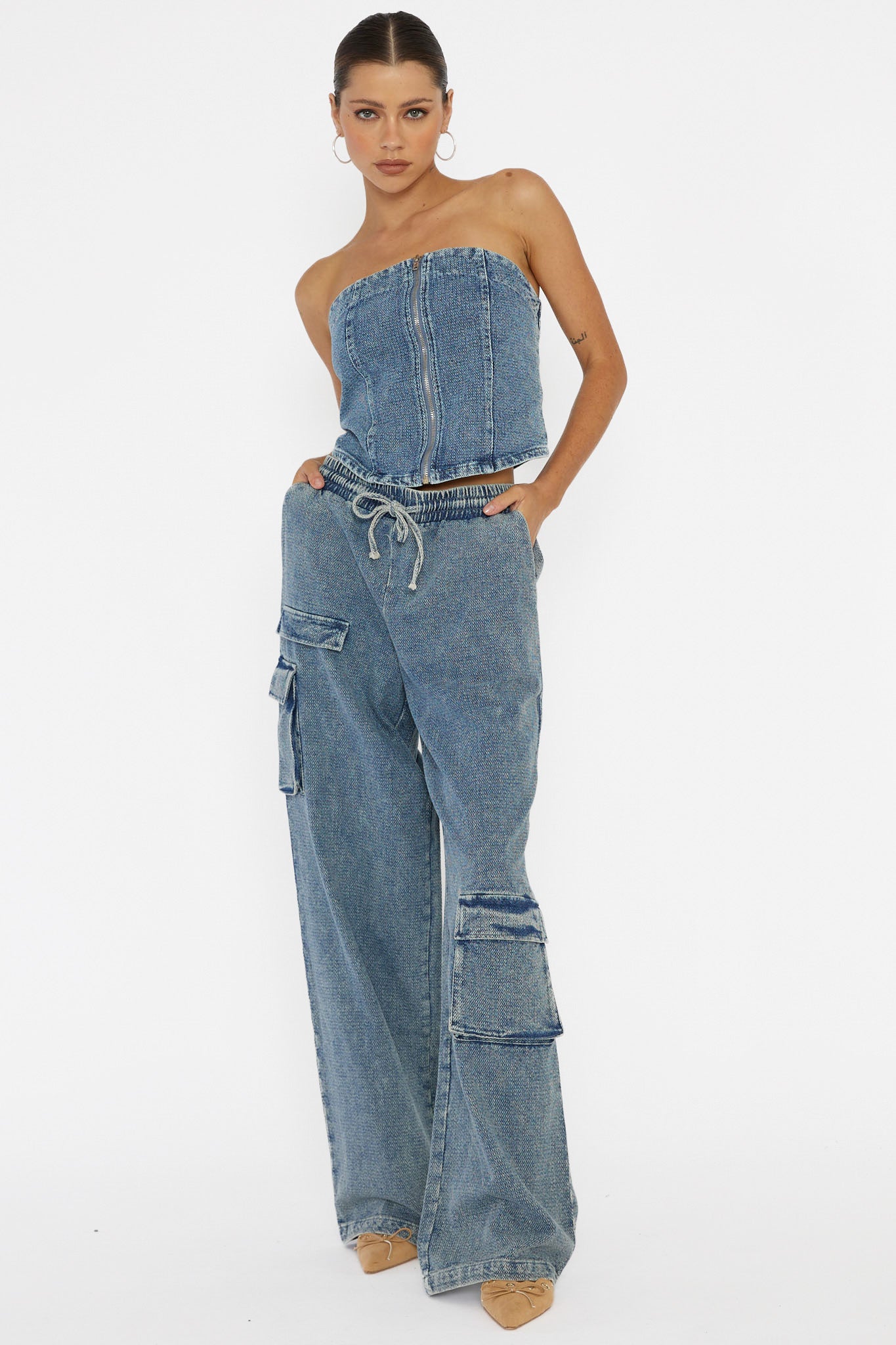 Out Of Touch Cargo Pants Indigo by Selfie Leslie Australia