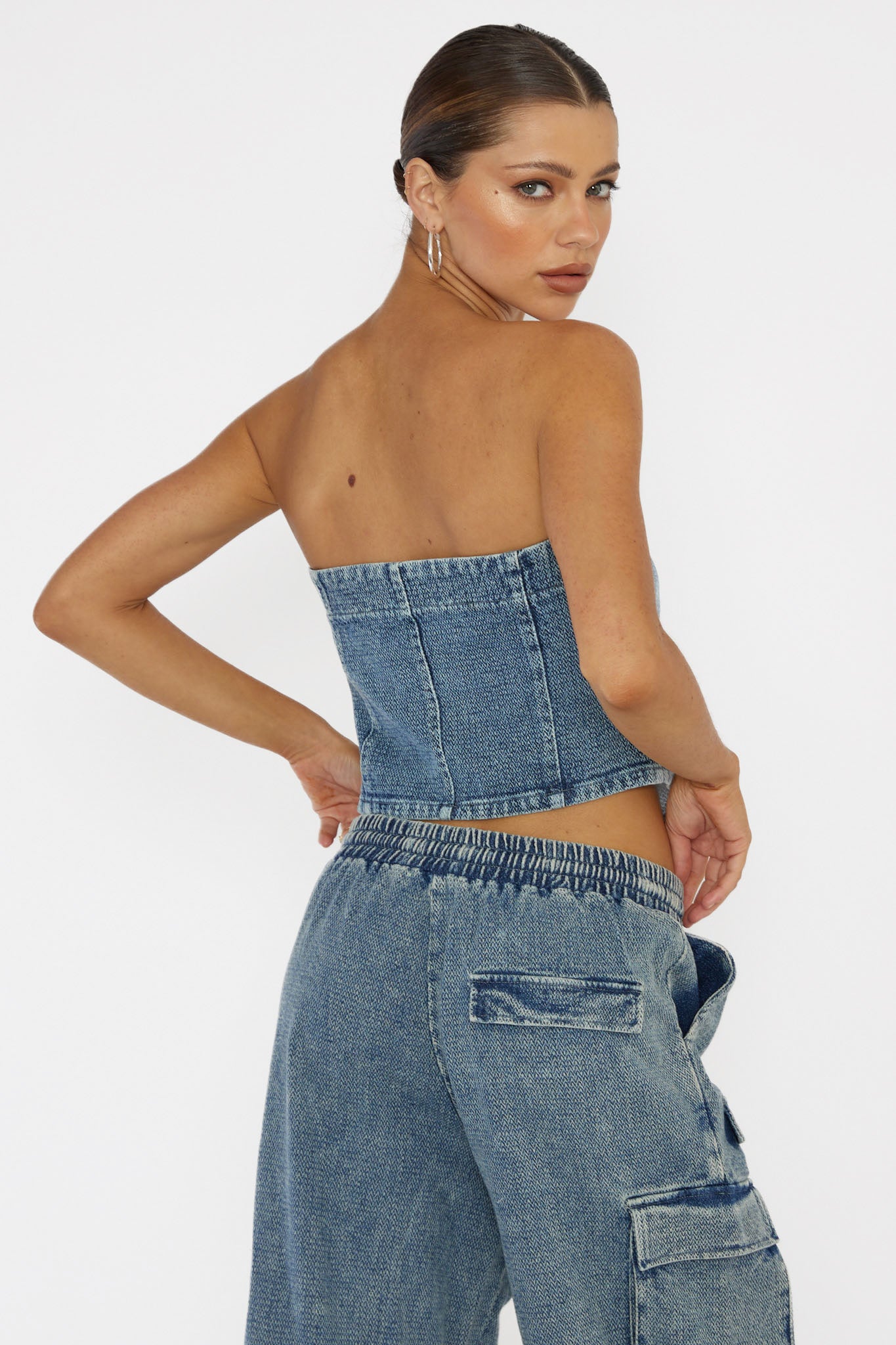Out Of Touch Strapless Top Indigo by Selfie Leslie Australia