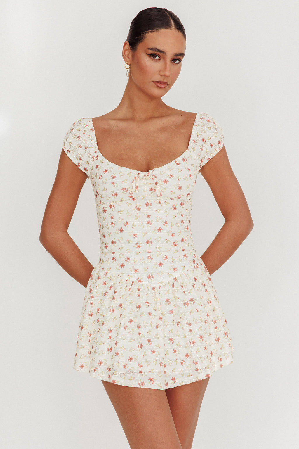 Mirela Cap Sleeve Lace Mini Dress Rose by Selfie Leslie Australia