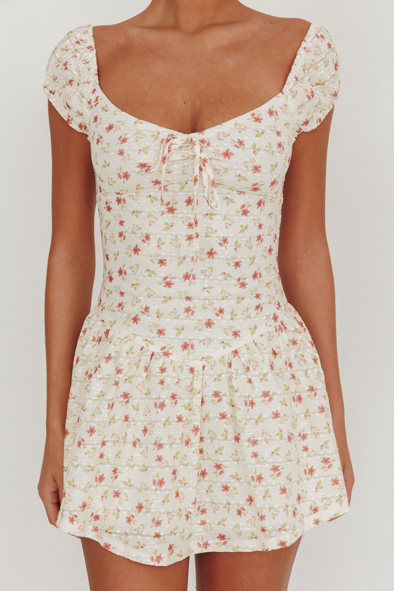 Mirela Cap Sleeve Lace Mini Dress Rose by Selfie Leslie Australia