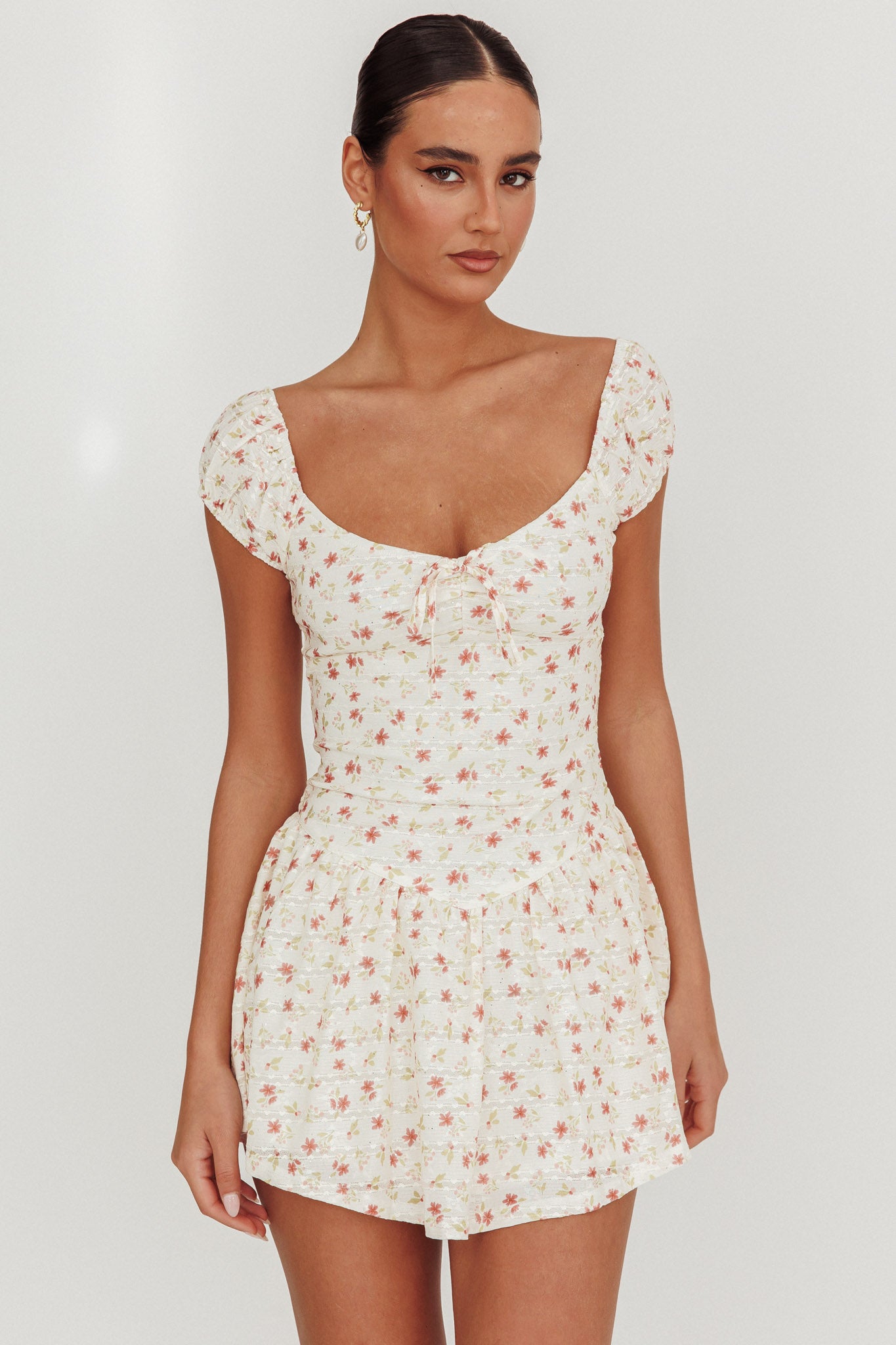 Mirela Cap Sleeve Lace Mini Dress Rose by Selfie Leslie Australia